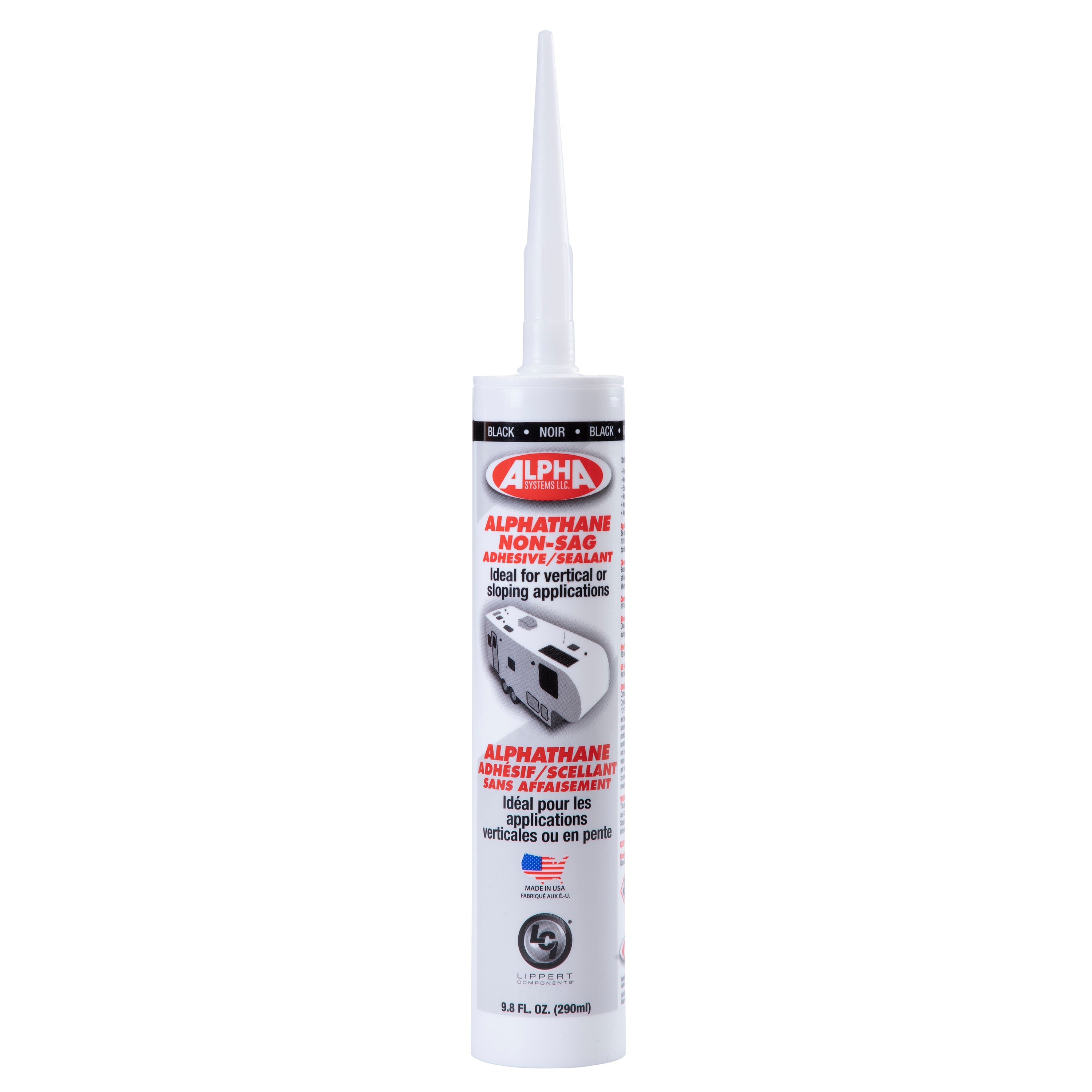 Alpha Systems - 5160 Alphathane Non-Sag Sealant, Black (9.8 Oz. Tube) - Image 1