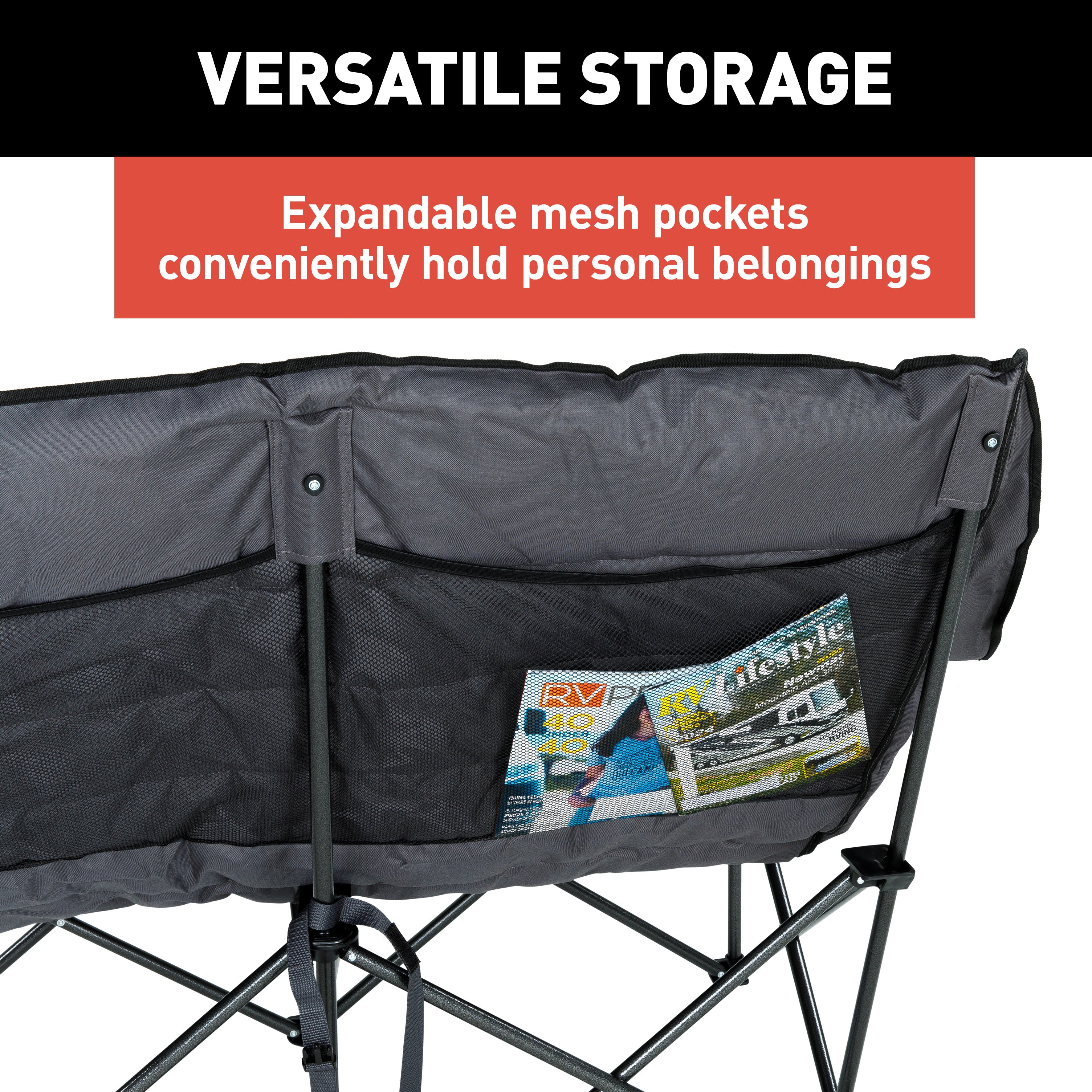 Lippert Big Bear Folding Loveseat - Dark Grey #2023053717 - Image 5