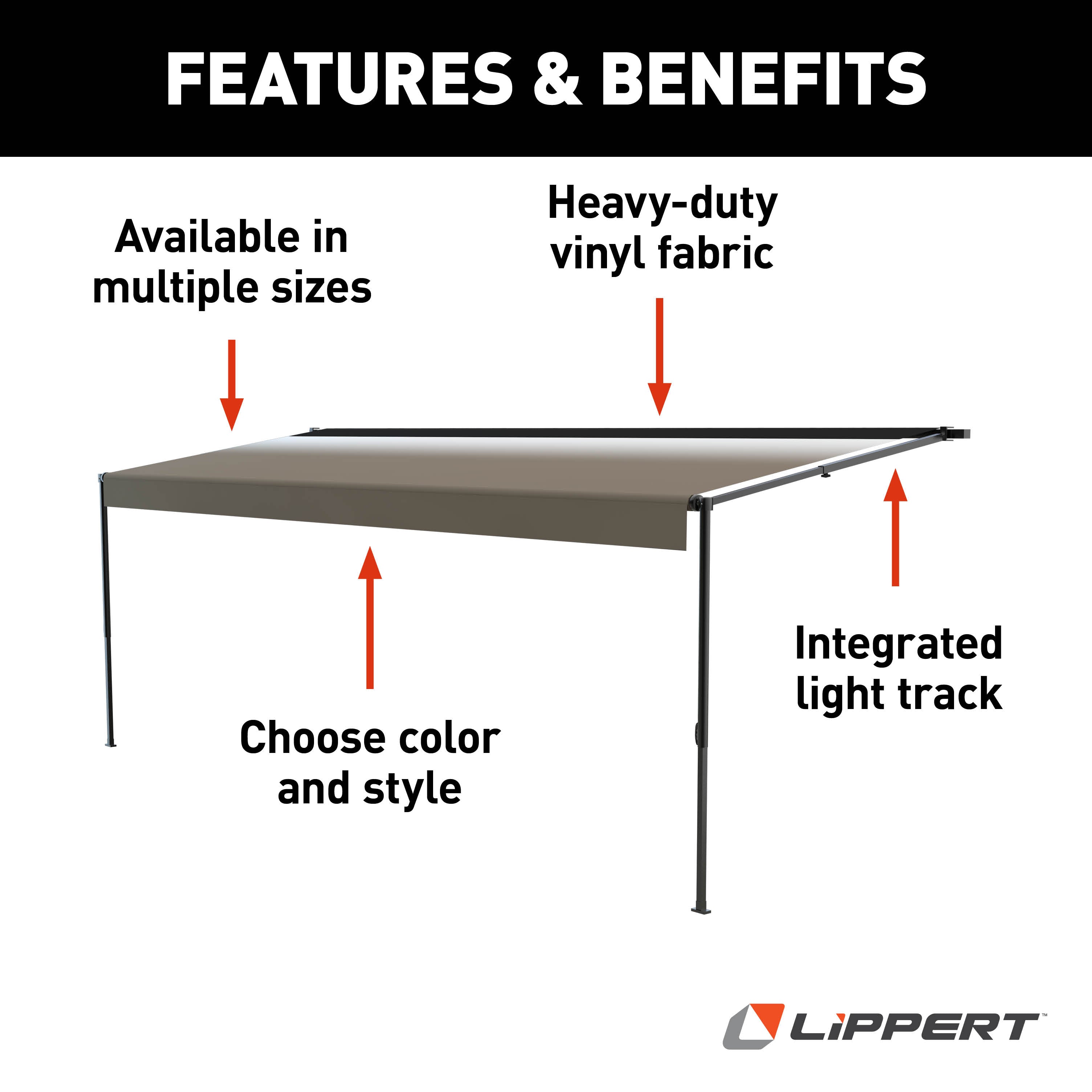 Solera 19' 1000 Series Rv Awning Roller Assembly - Sand Fade (Black When Closed) #V000343050 - Image 2