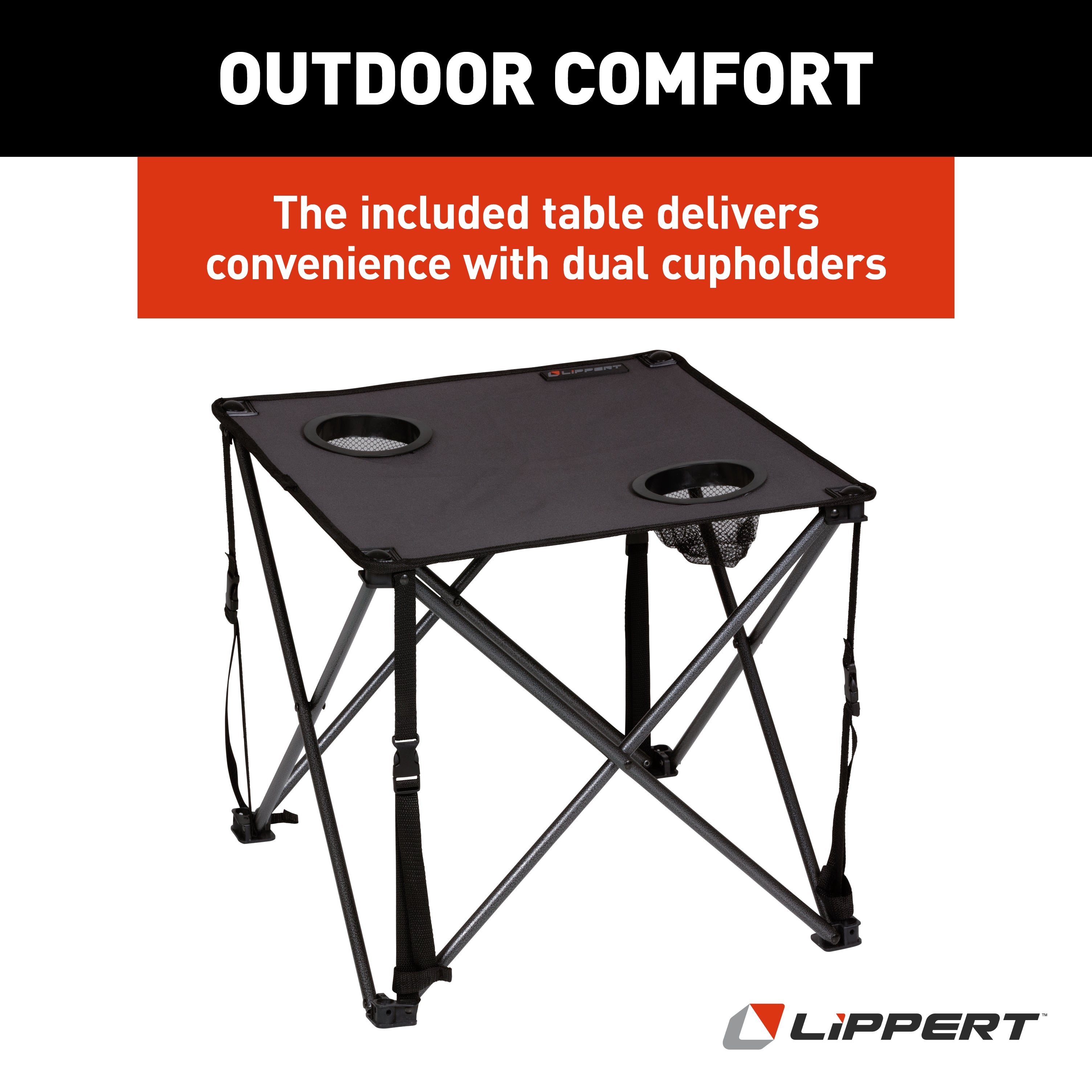 Lippert Baja Overlanding Chair & Table Set - Dark Grey / Sand #2022114831 - Image 5