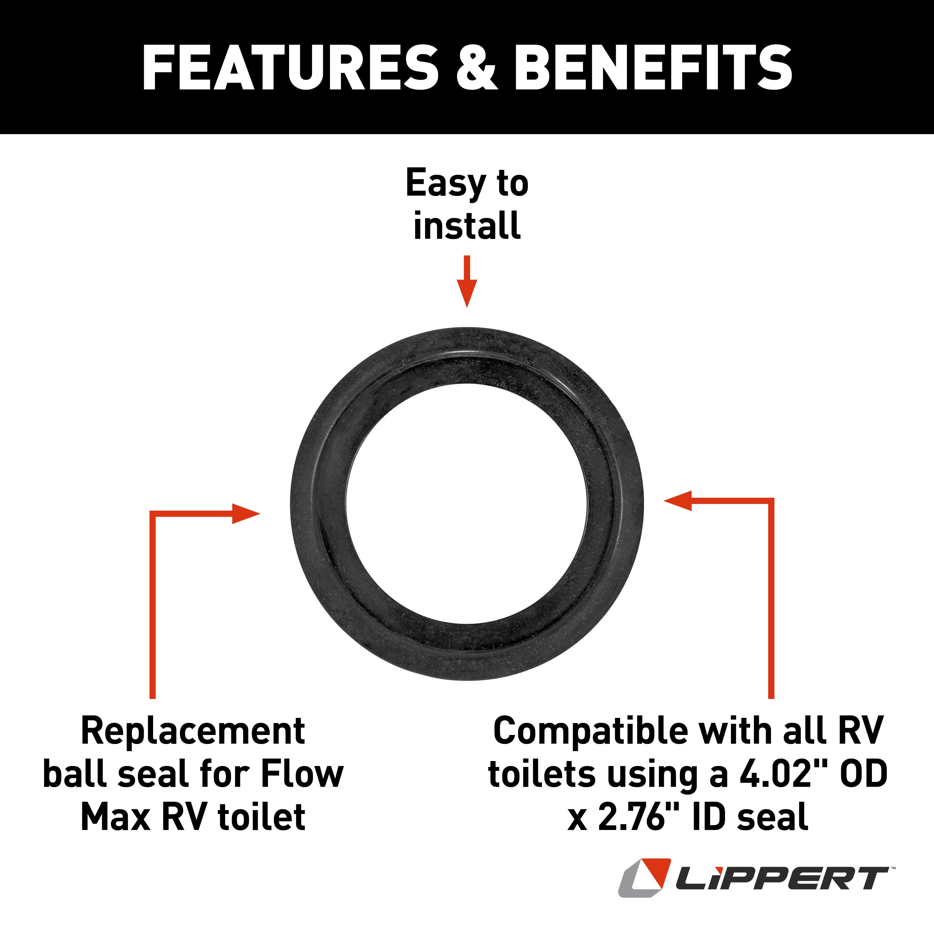 Lippert - Flow Max Replacement Rv Toilet Ball Seal - Image 2