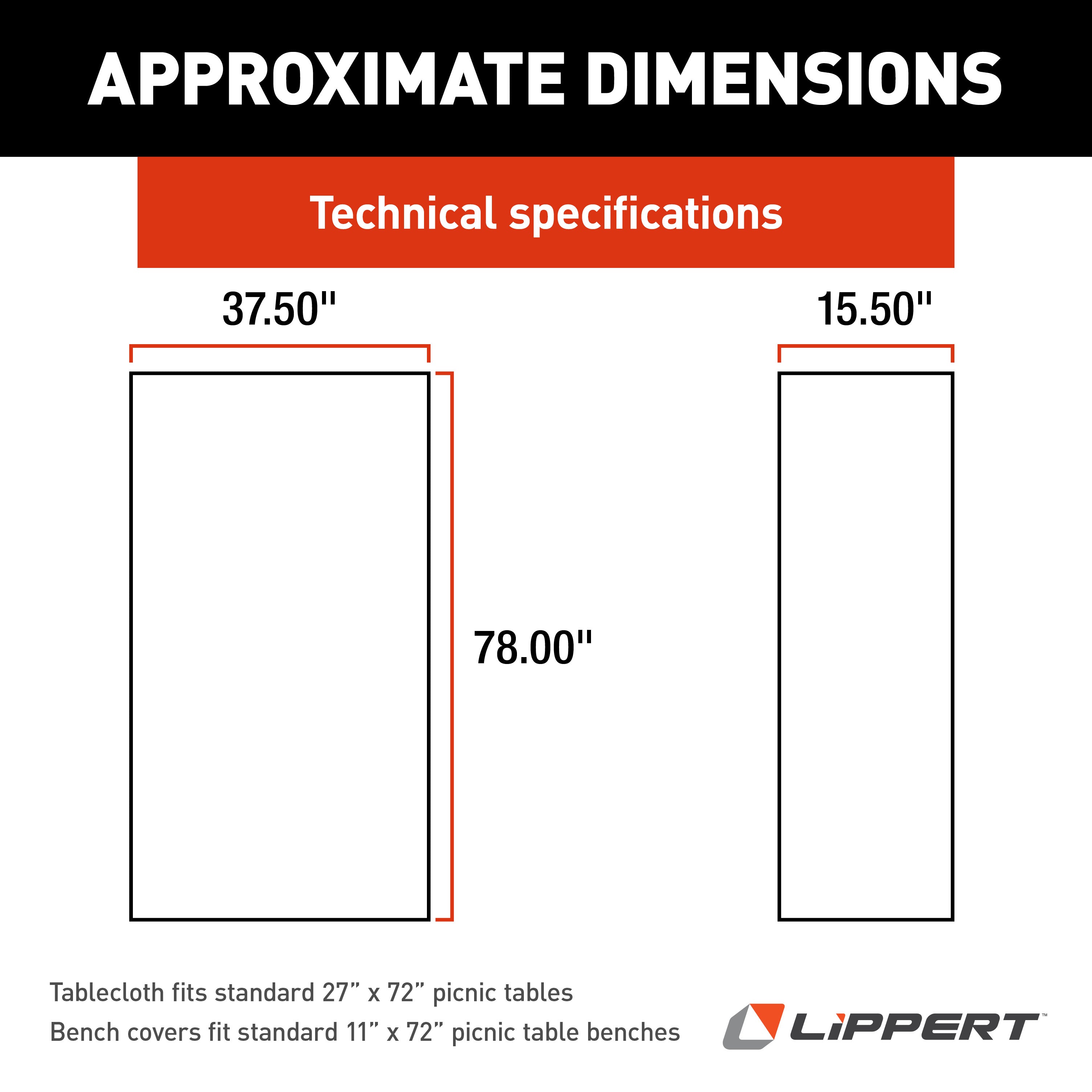 Lippert Vinyl Tablecloth With Bench Covers - Lemon Toss #2022107834 - Image 3