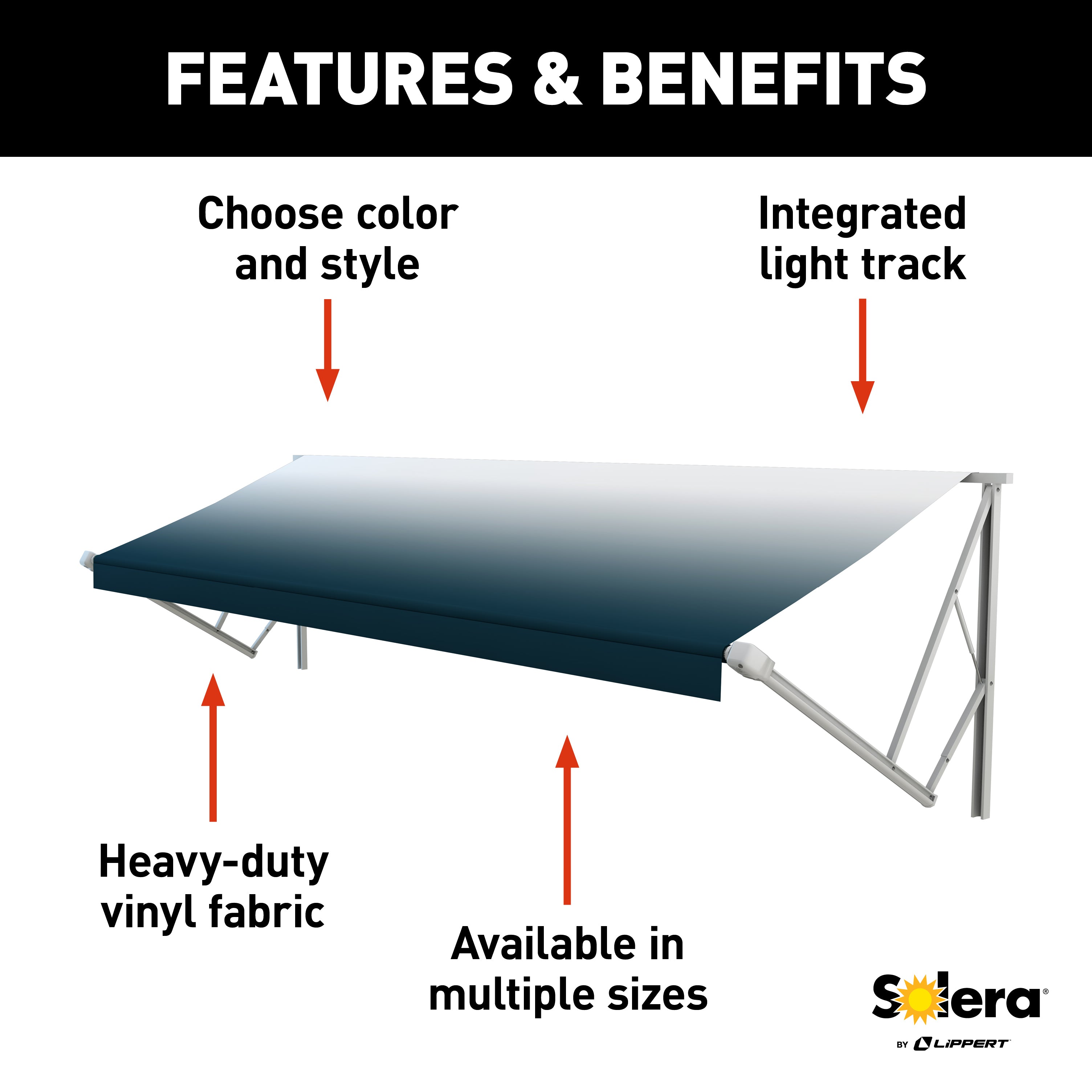 Solera 20' Power & Hybrid Awning Roller Assembly - Blue Fade #V000286922 - Image 2