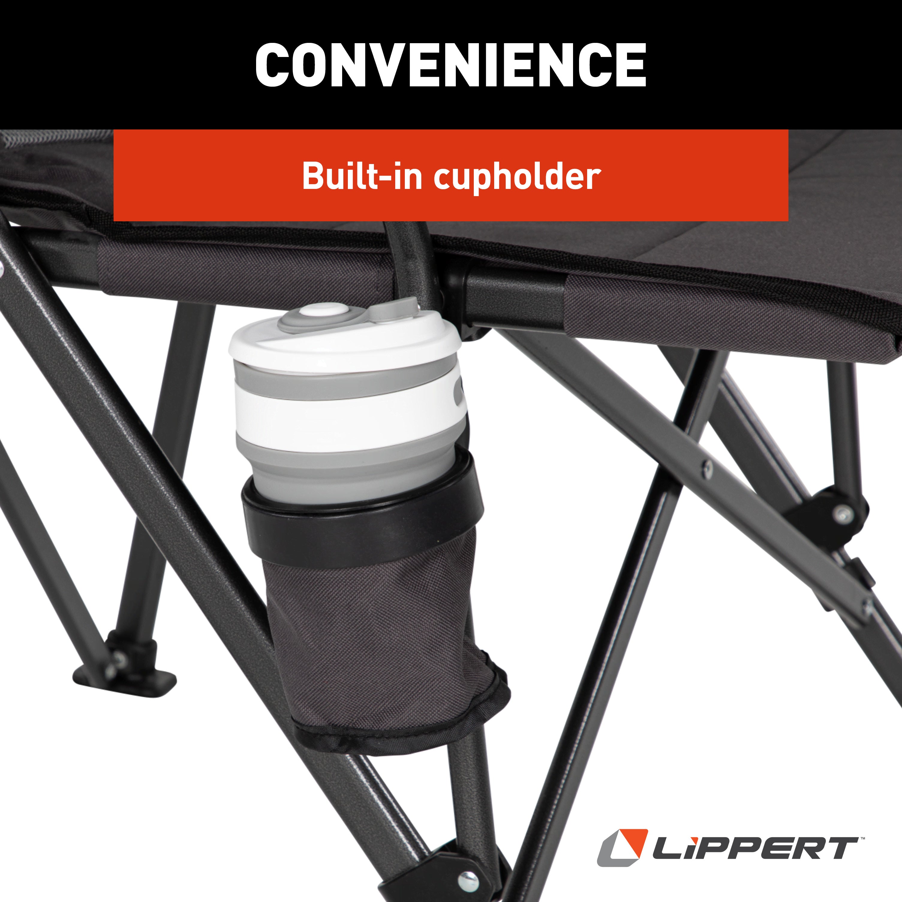 Lippert - Scout Outdoor Folding Chair - Dark Grey - Image 6