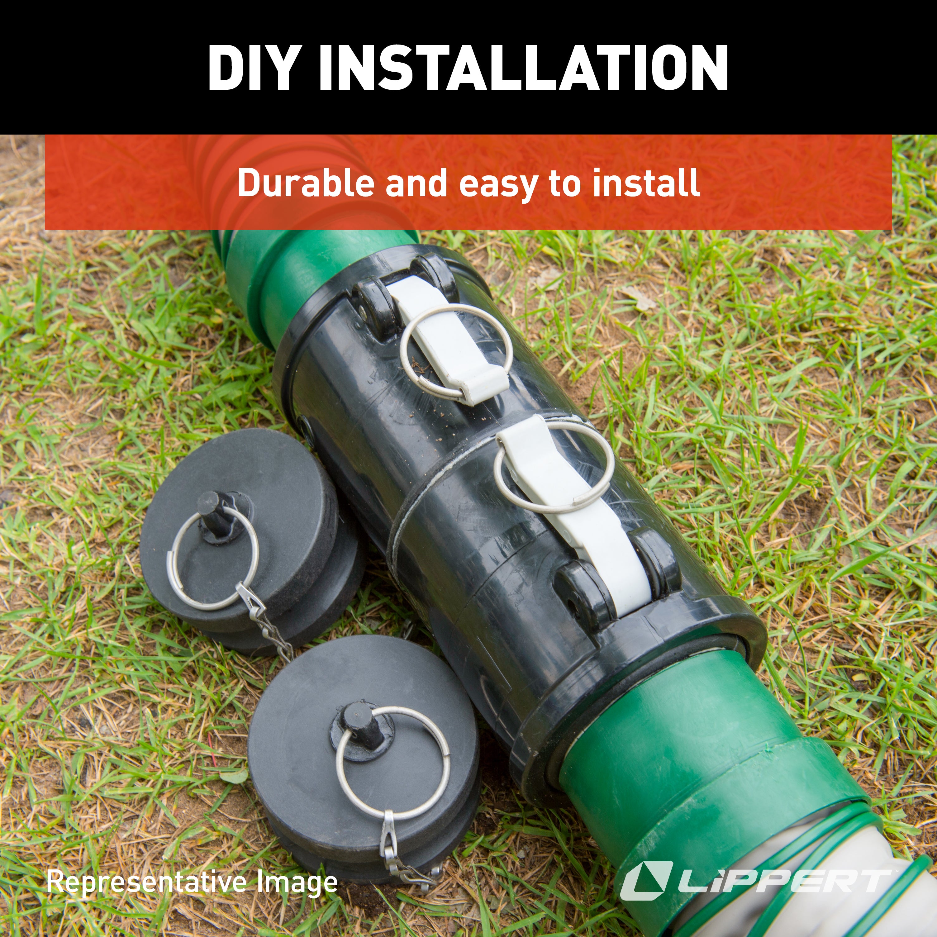 Lippert Waste Master Tote Tank Adapter Kit For Rv Sewer Hose #360789 - Image 9