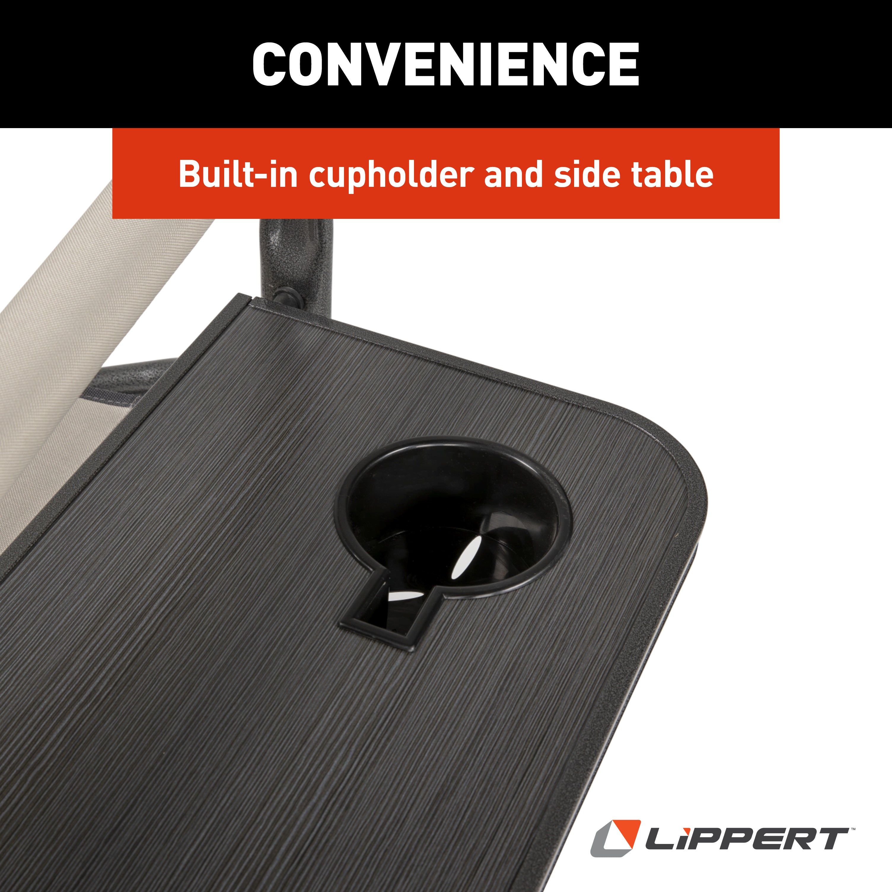 Lippert Scout Plus Director Chair With Side Table - Sand - Image 6