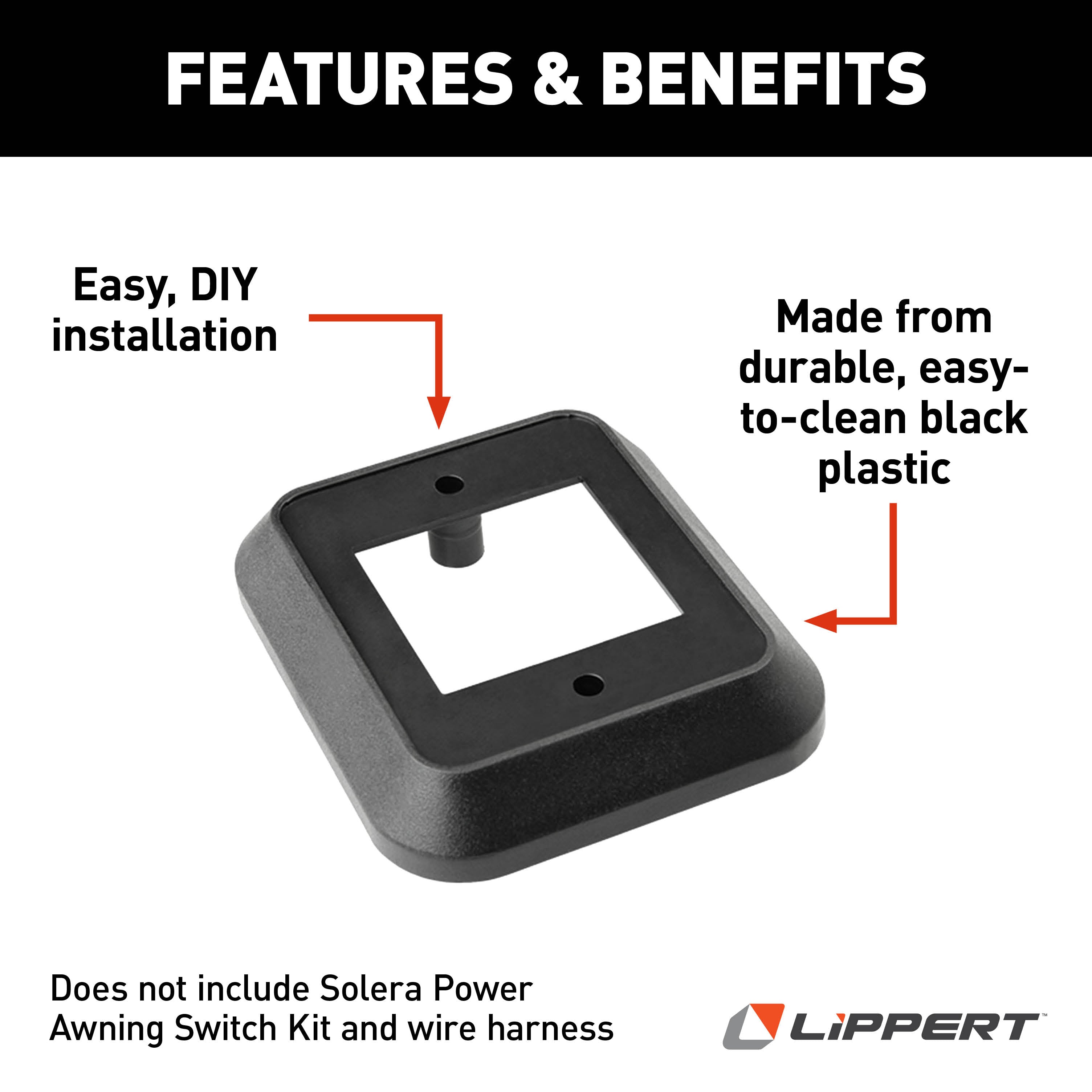 Solera Power Awning Switch Bezel Spacer - Black #285077 - Image 5