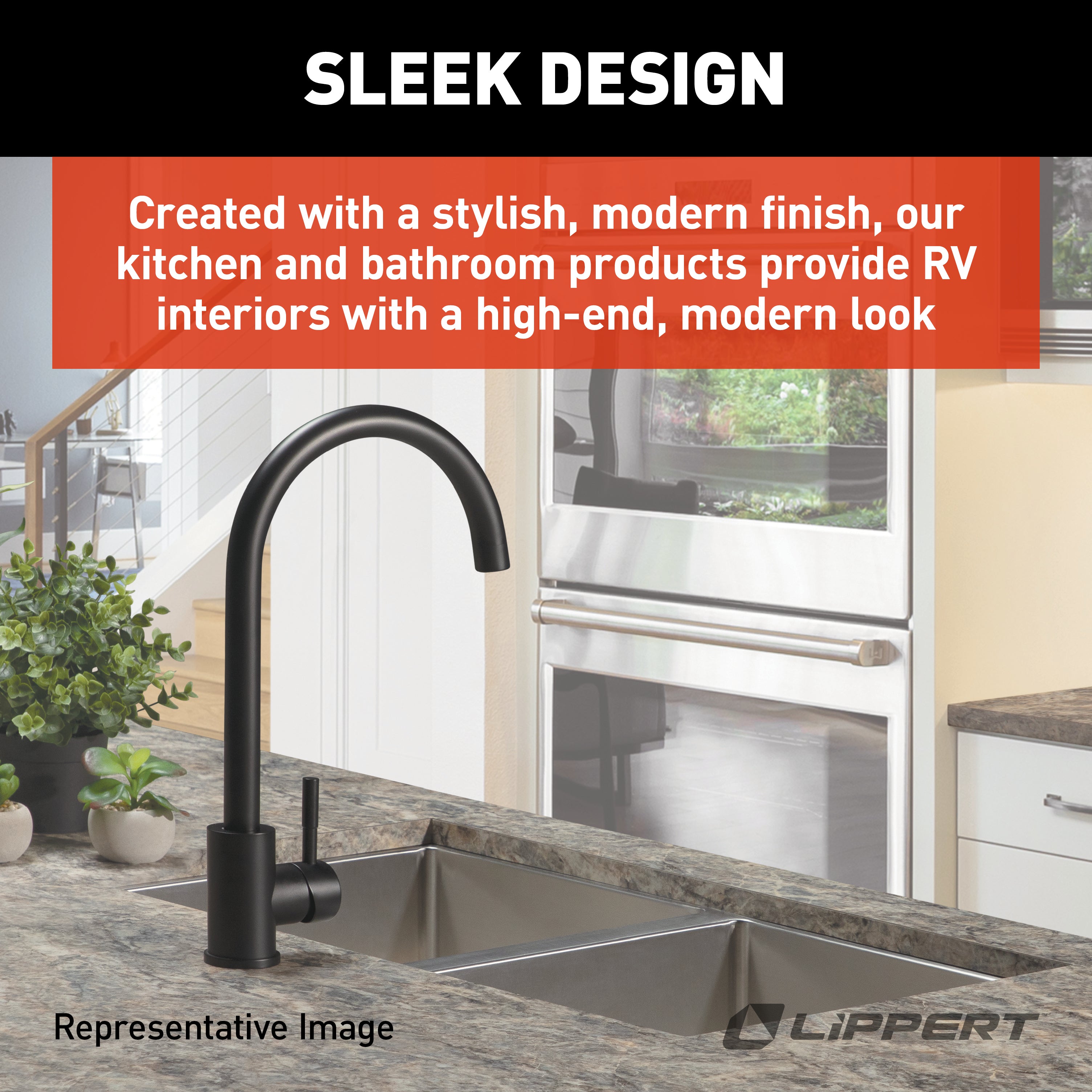 Lippert Flow Max Curved Gooseneck Faucet - Black Matte - Image 4