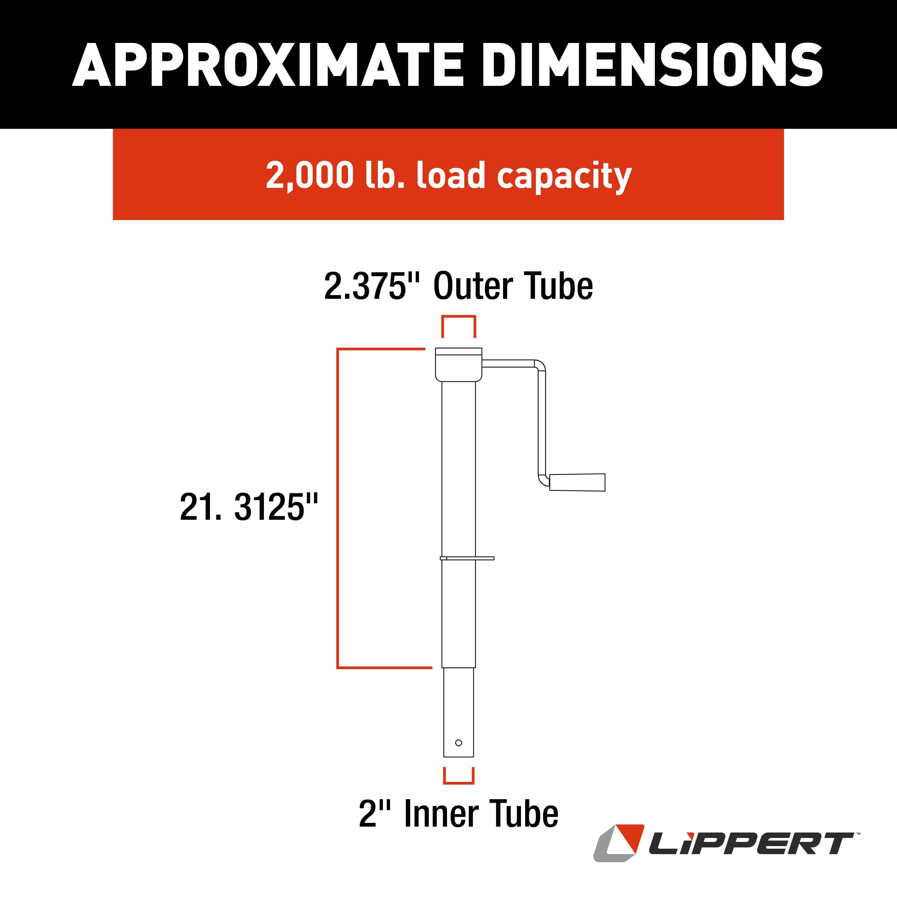 Lippert Manual Sidewinder Tongue Jack #133074 - Image 3