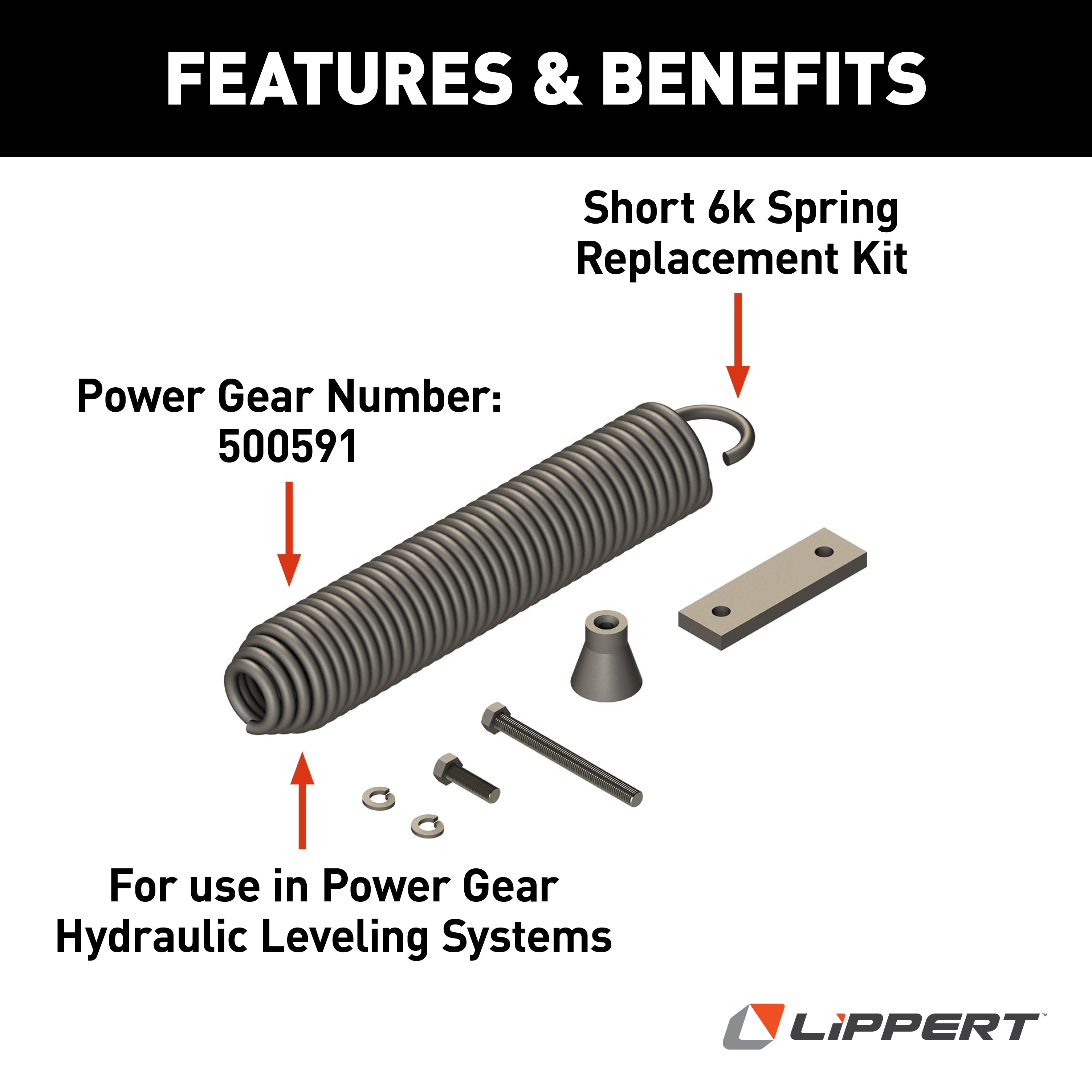 Lippert - 6K Spring Replacement Kit (Short) - Power Gear Leveling - Image 2