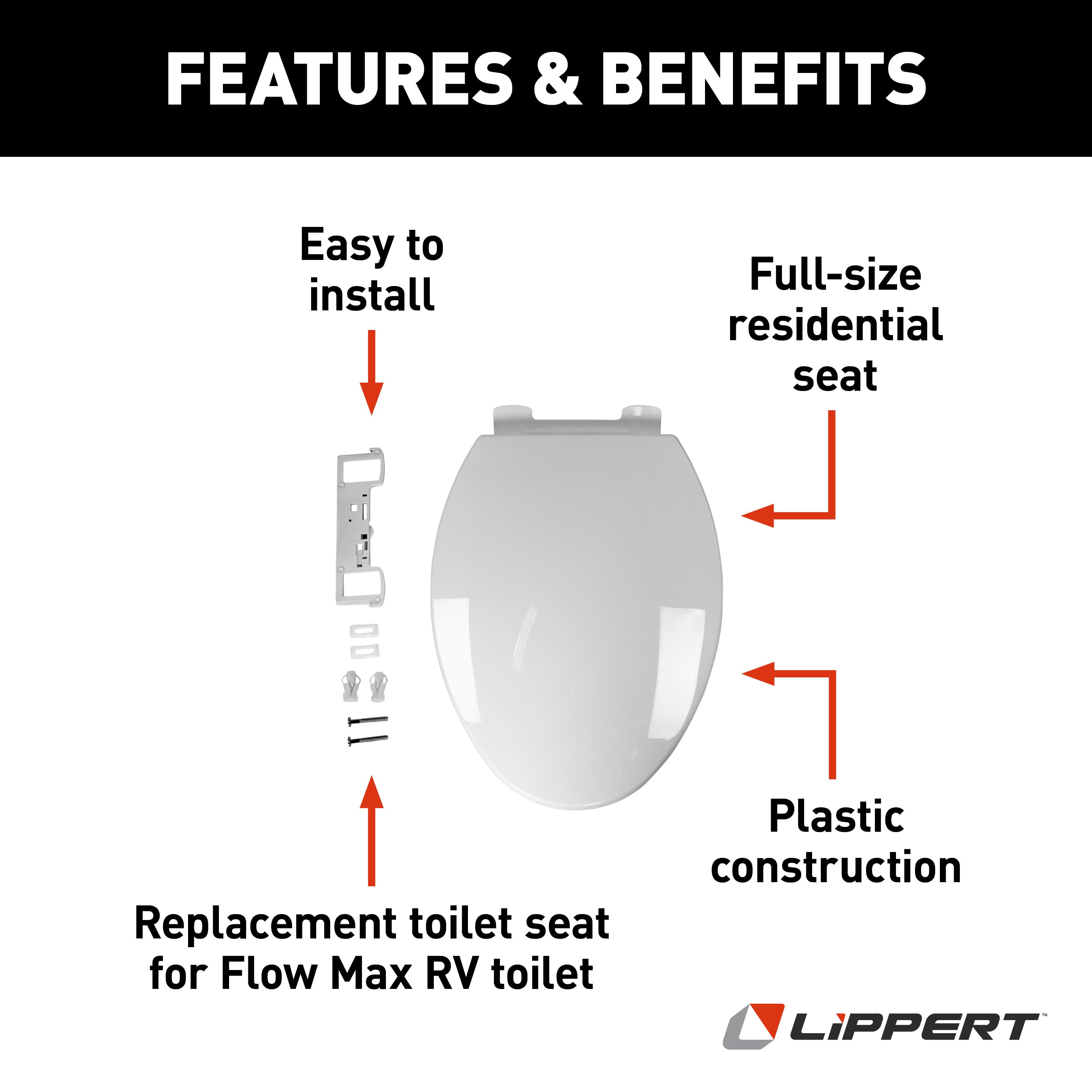 Lippert - Flow Max Replacement Rv Toilet Seat - Image 3