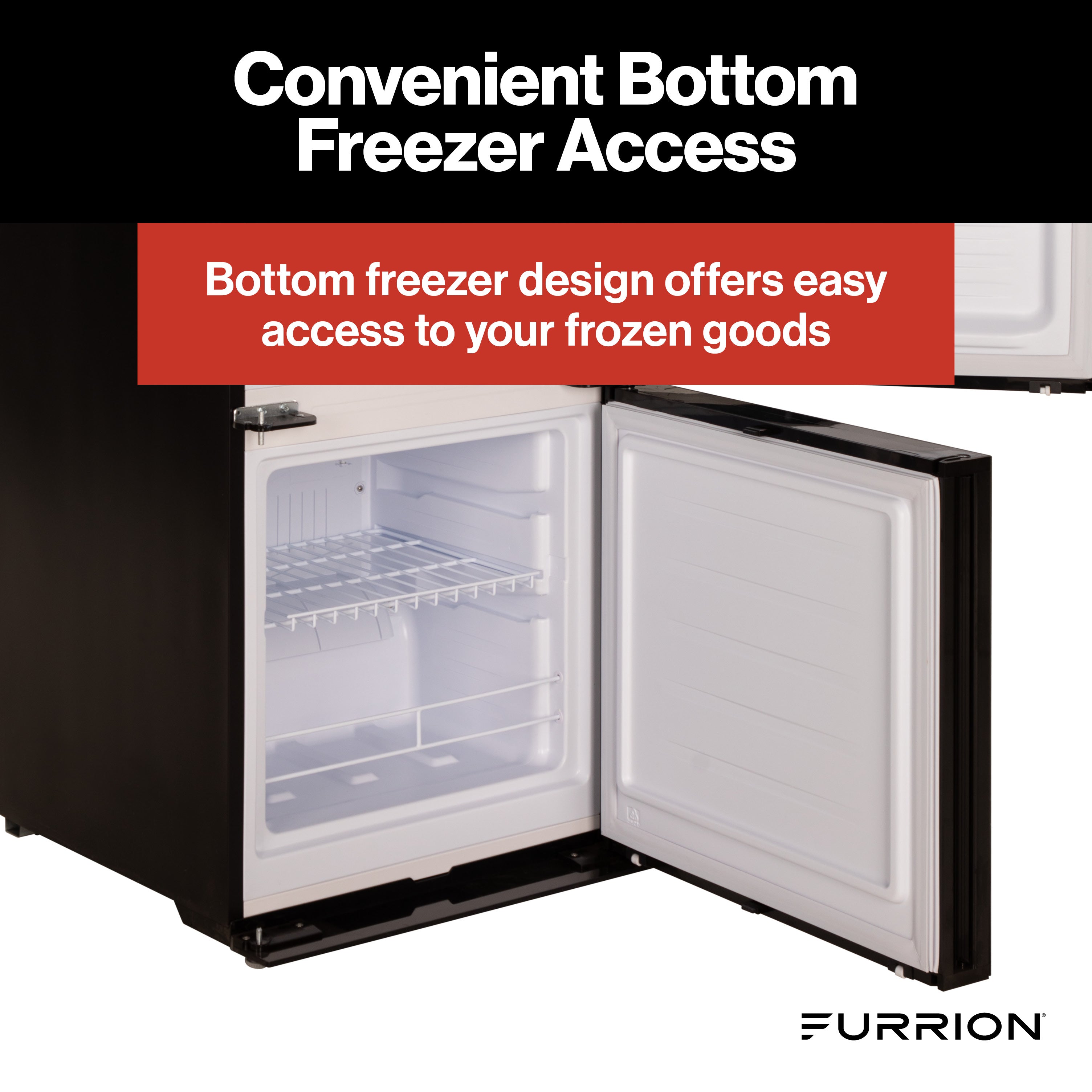Furrion Rv Refrigerator - 12V, 10.7 Cu. Ft., Dual Swing Doors, Bottom Door Freezer, Stainless Steel Glass Finish #Fcr11Dcgba-Sg-Ds - Image 7