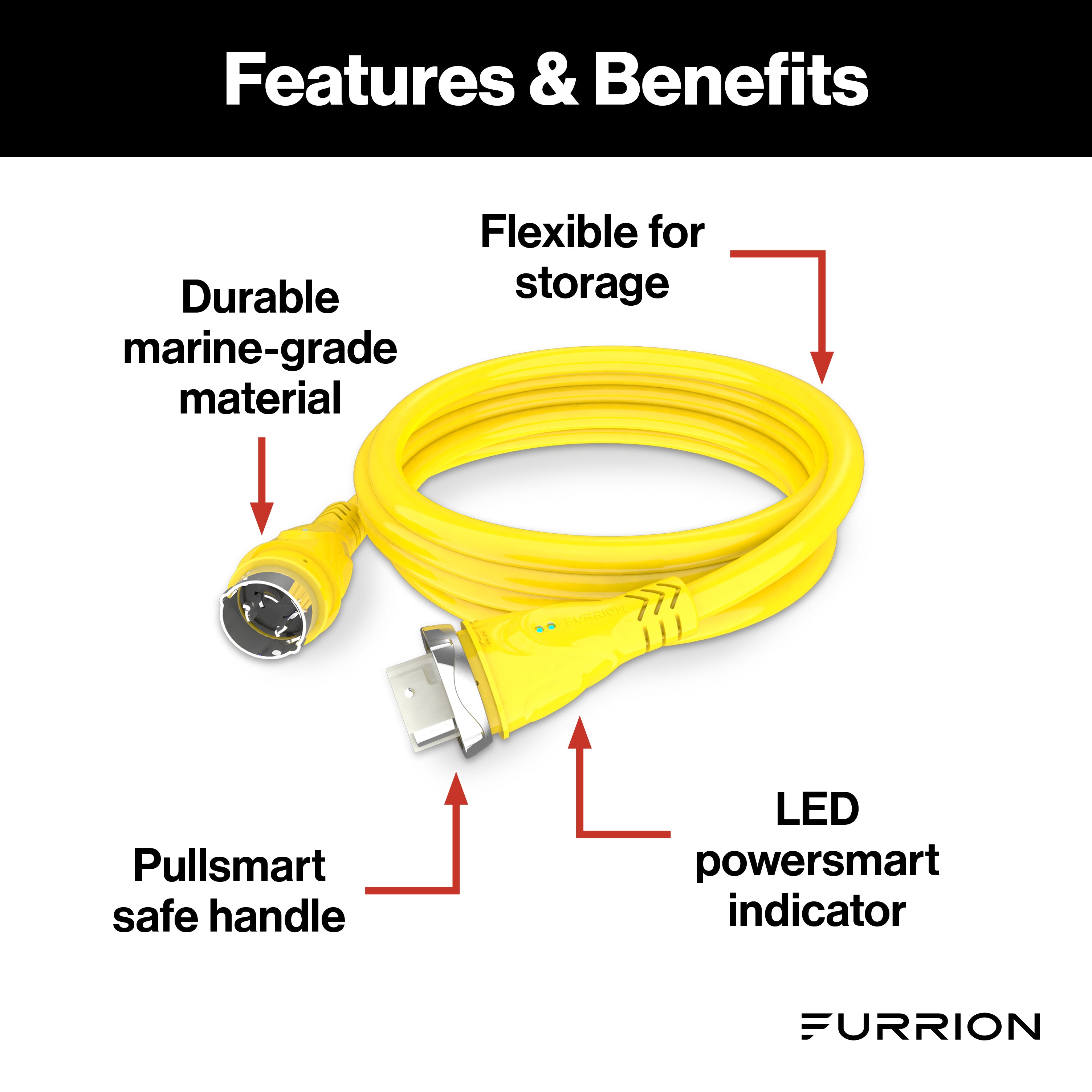Furrion Powersmart 50' Rv Power Cord - 50A, 125/250V, Yellow #F50250-Sy-Am - Image 3