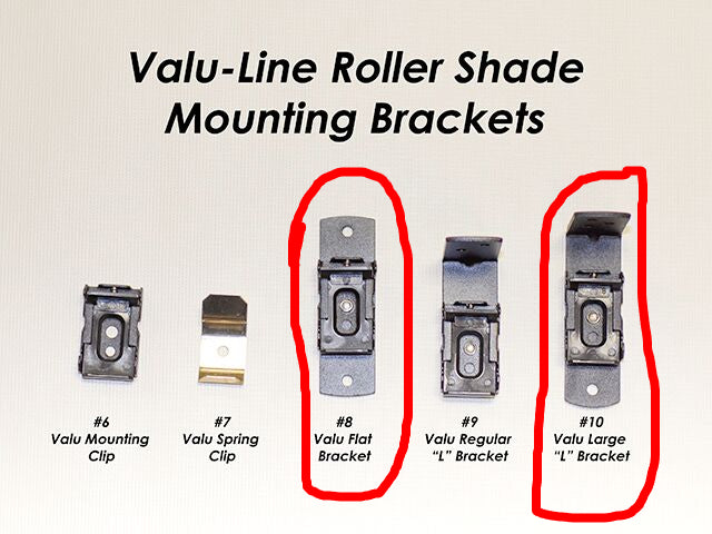 1" Value Line RV Roller Shade Hardware Mounting Kit (#8 Flat and #10 L Brackets)