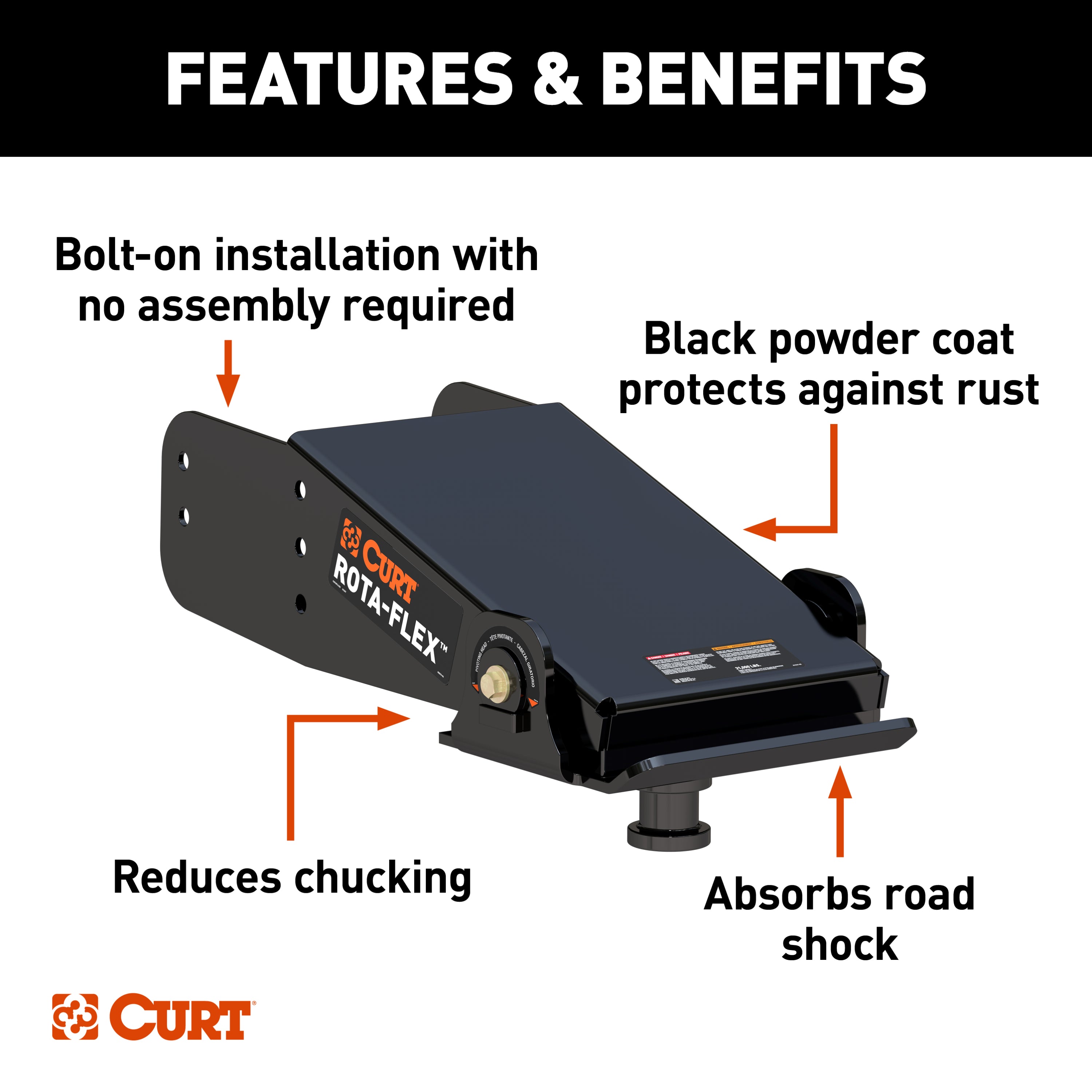 Curt Rota-Flex Pin Box - 21,000 Lbs. - Image 3