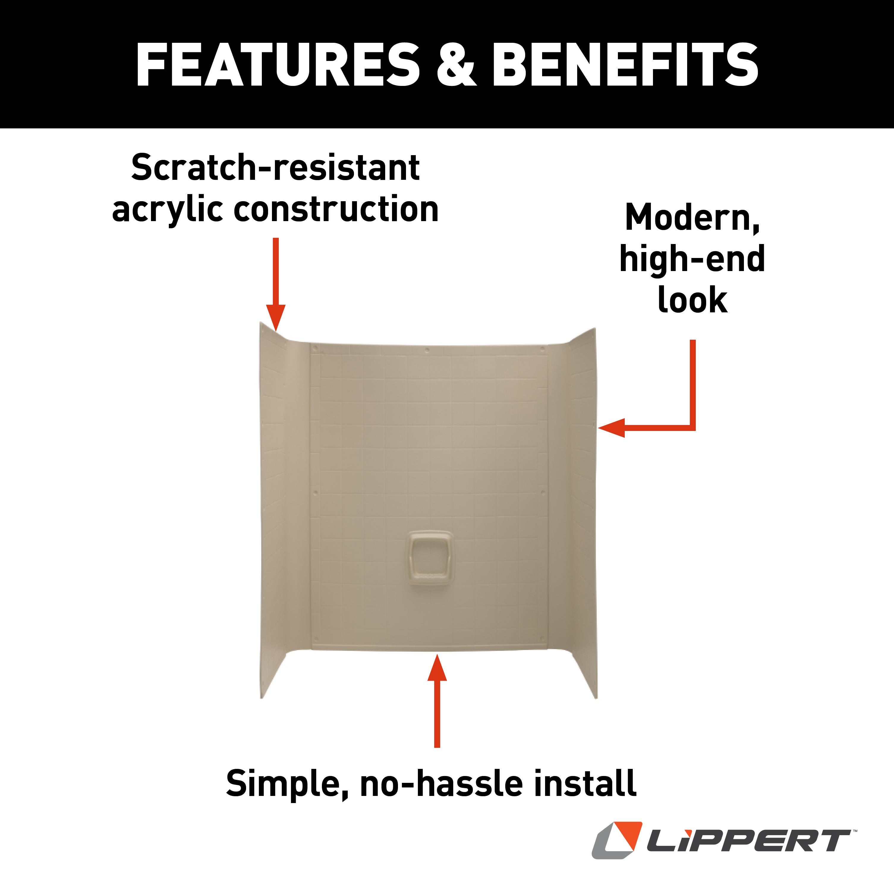 Lippert - Bathtub Wall Surround; 27" X 54" X 57" (White) - Image 5