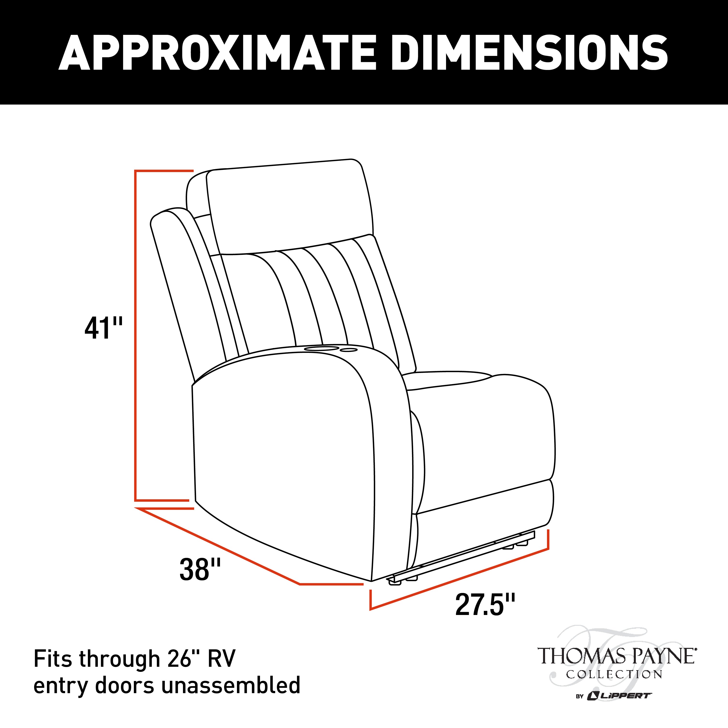 Thomas Payne Seismic Series Rv Theater Seating Recliner - Right Arm, Altoona #2020134974 - Image 2