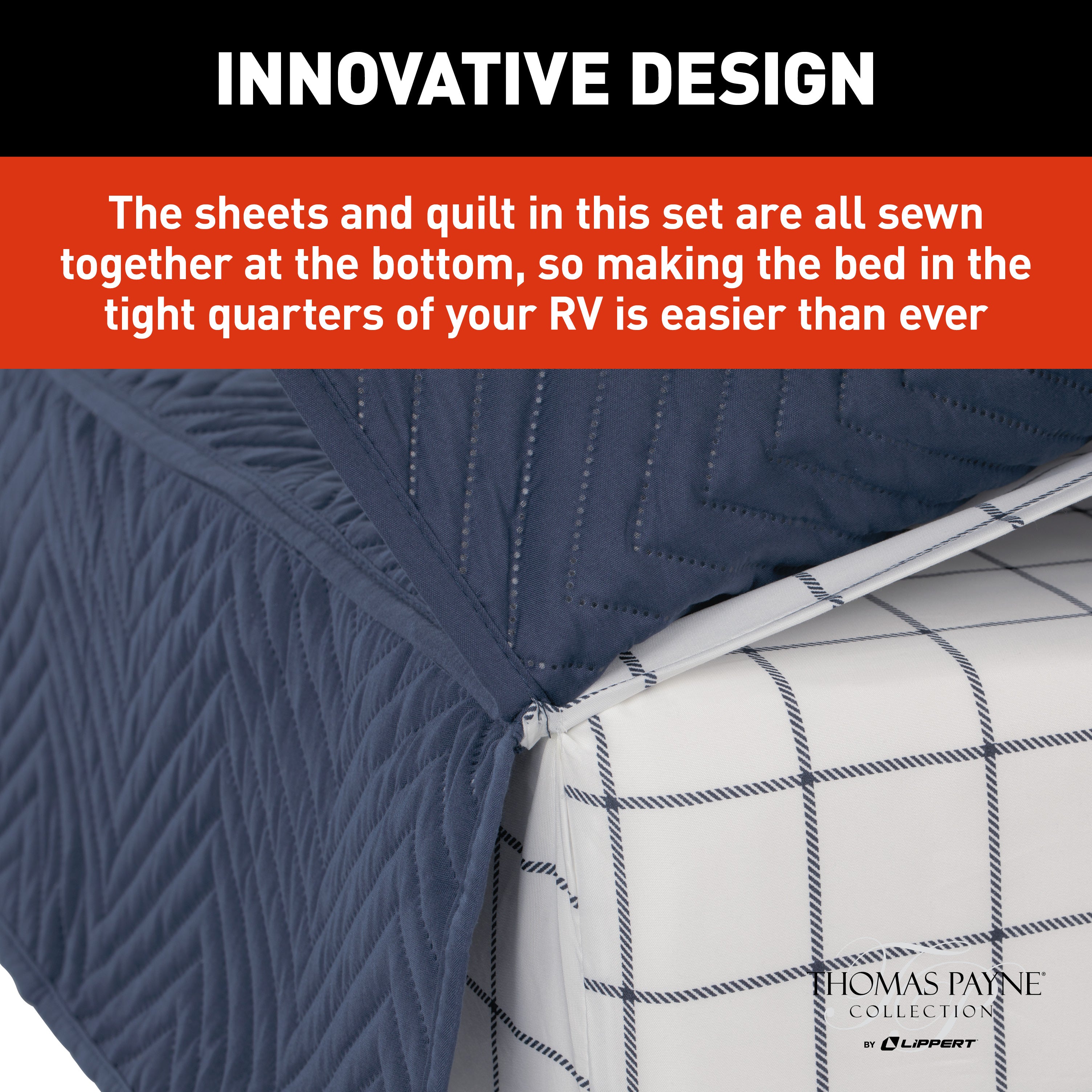 Thomas Payne Easy Zzzs Rv Bedding Set - Short Queen, Navy #2022107824 - Image 6