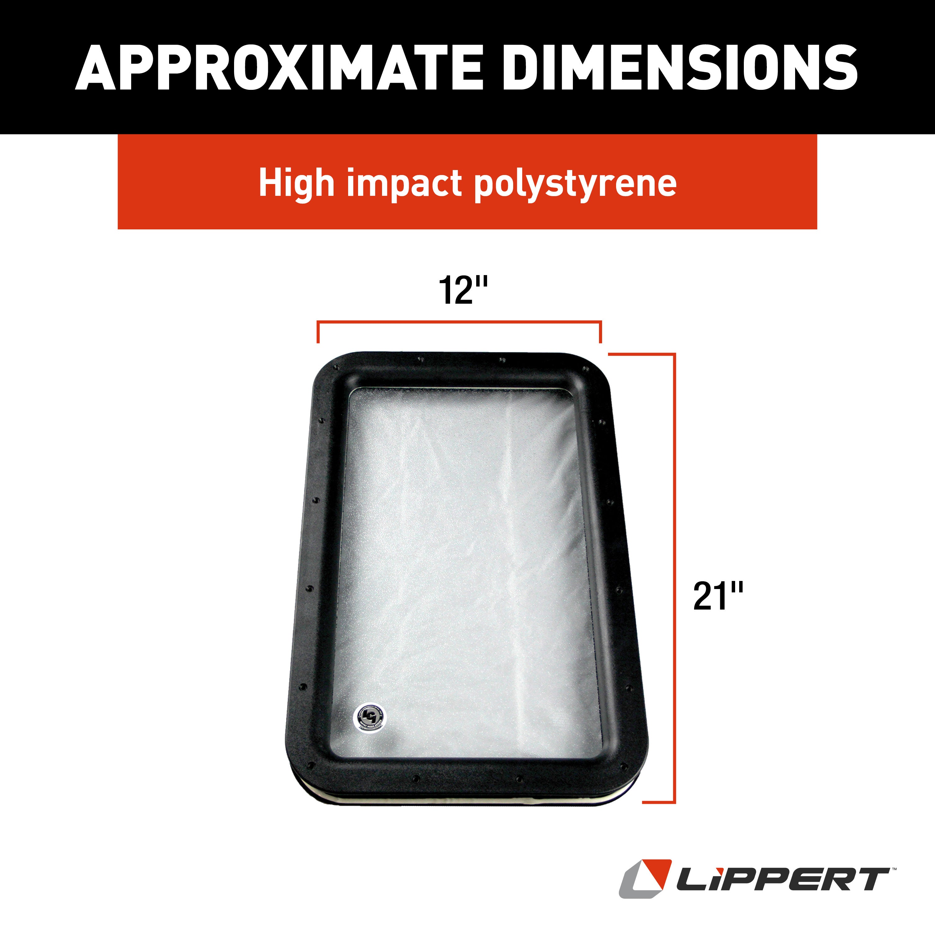 Lippert Inner & Outer Window Frame With Seal & Glass - 12" X 21" Black #363370 - Image 2