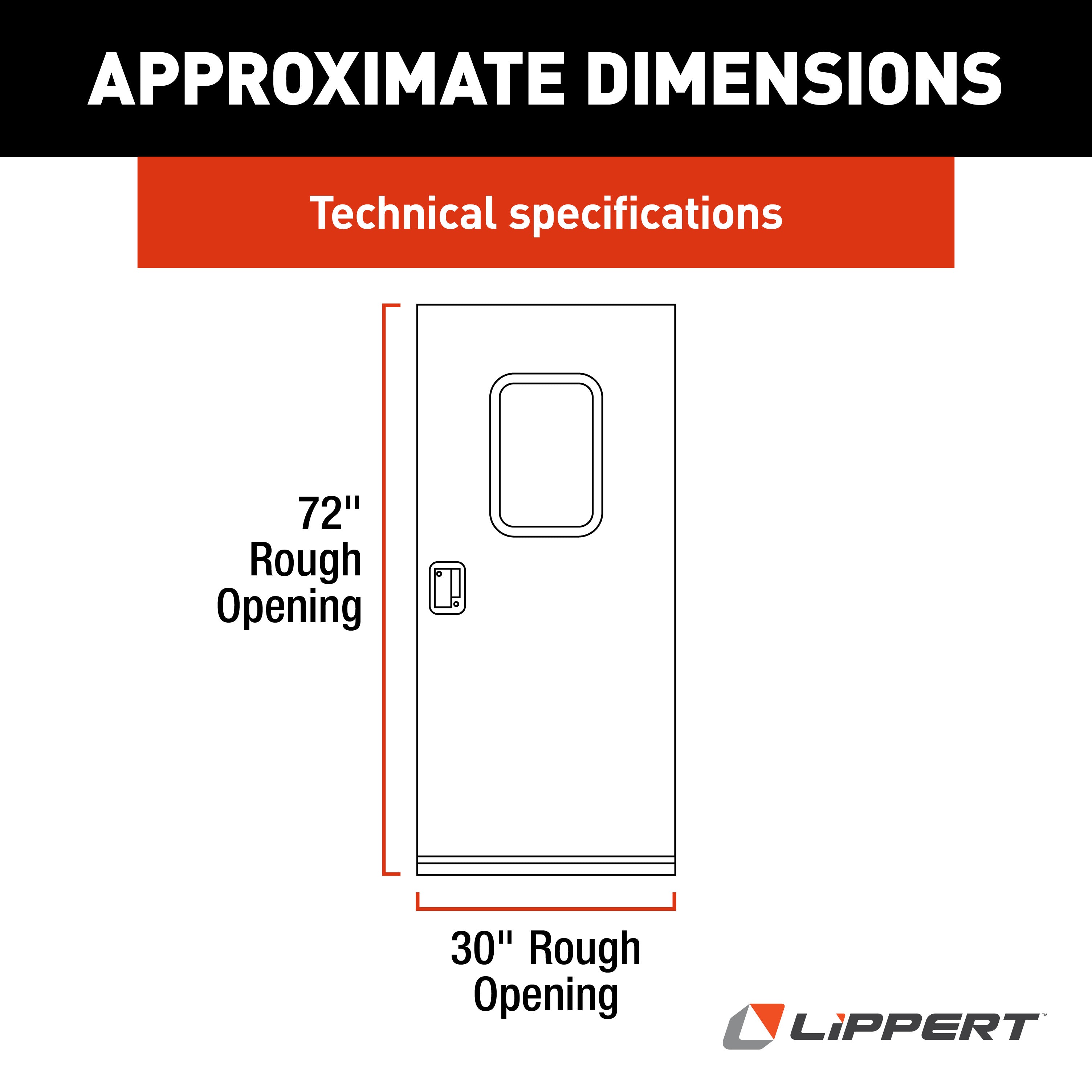 Lippert - Right Hinge Rv Square Entry Door With Screen Door - 30" X 72" (Polar White) - Image 3
