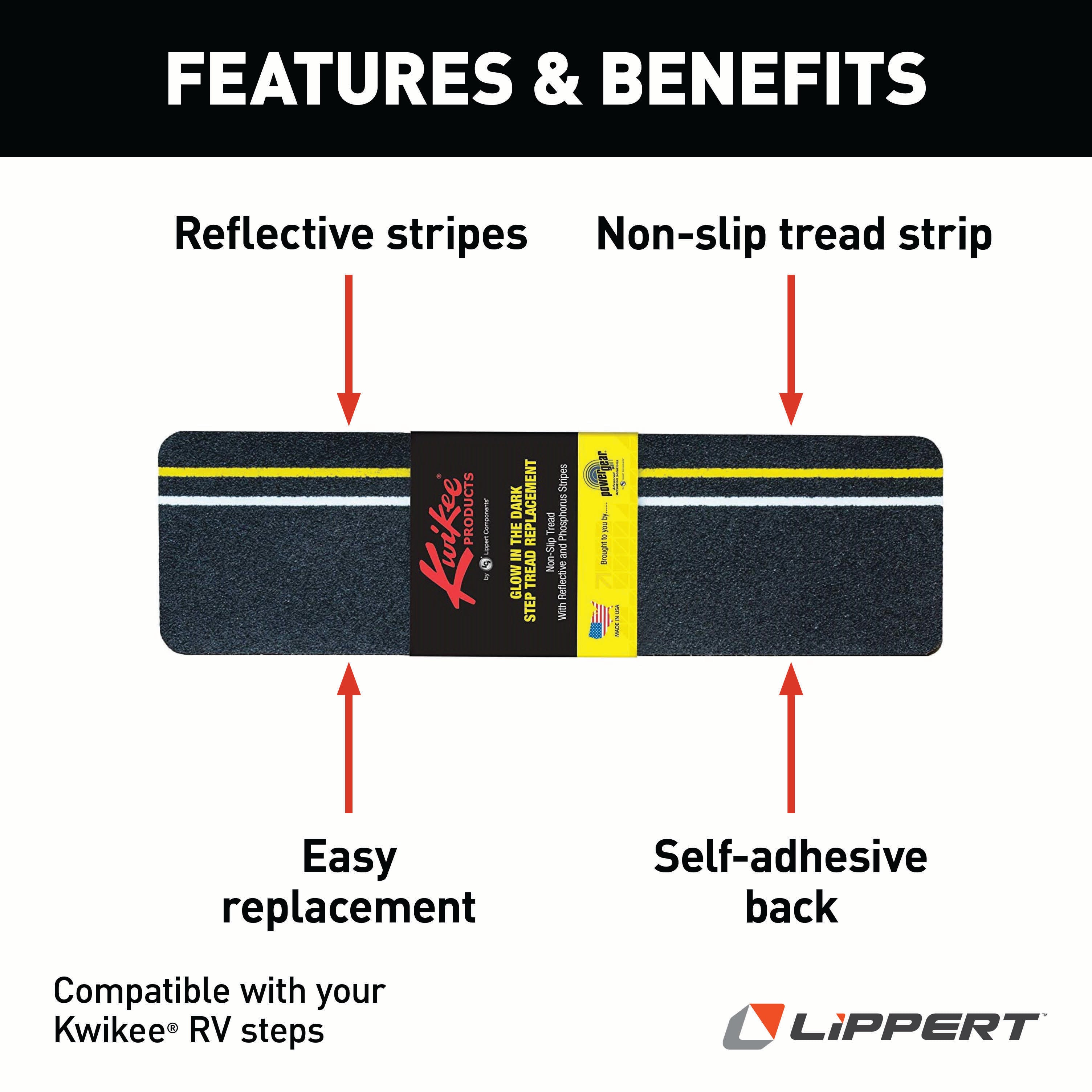 Lippert - Kwikee Glow-In-The-Dark Tread Step; 6" X 21" - Image 2