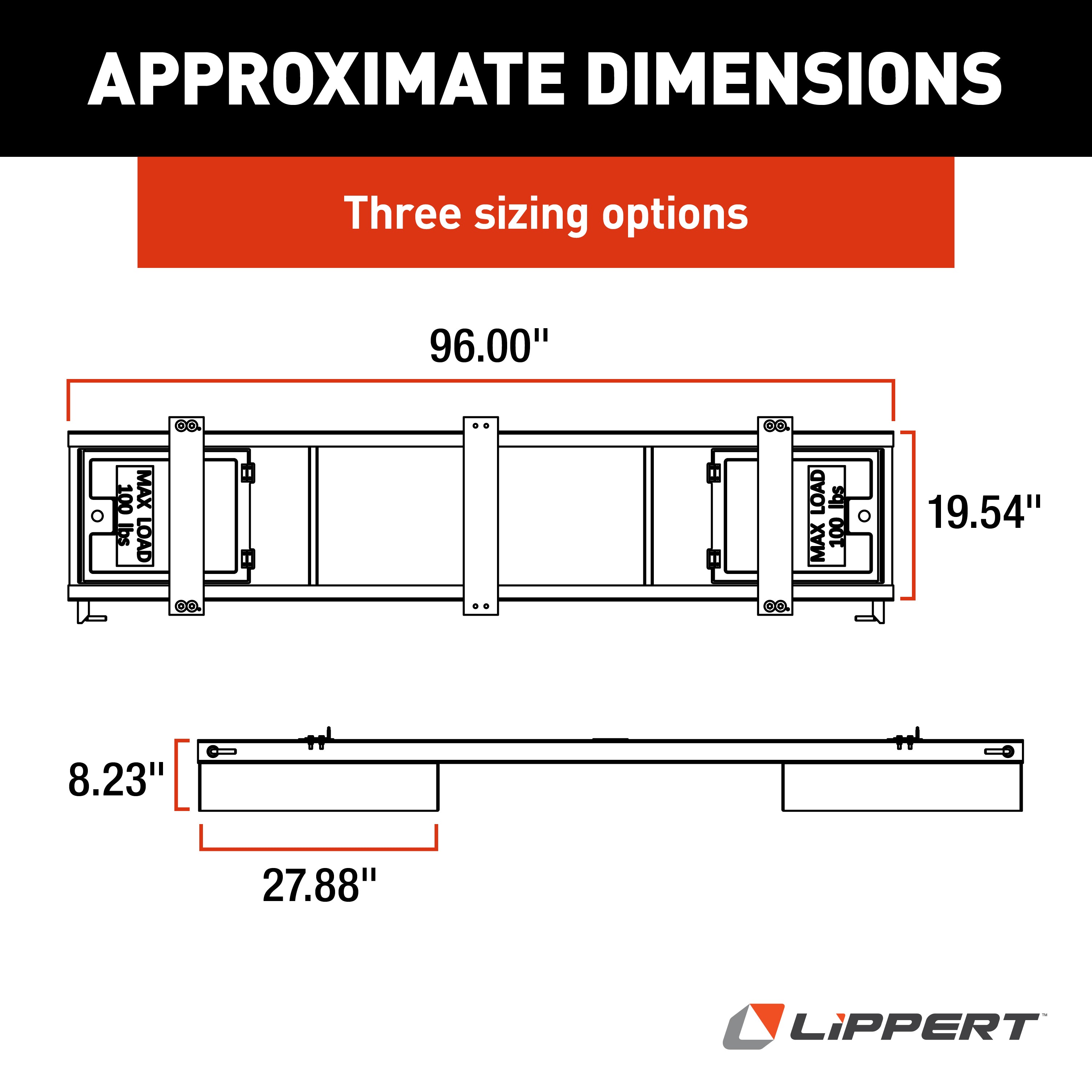 Lippert Rv Underchassis Standard Double Bin Storage System - 96" X 21" #175180 - Image 2