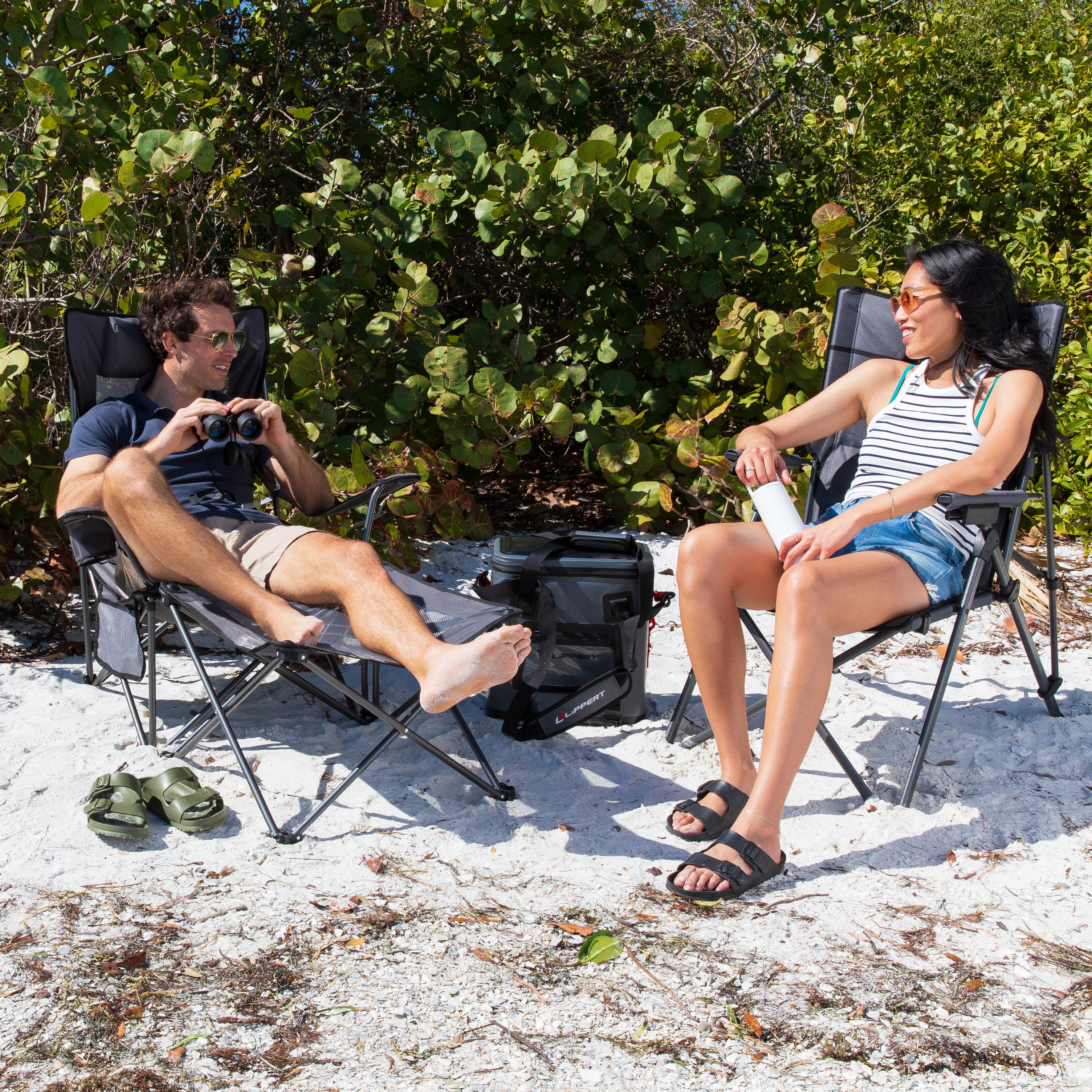 Lippert Sun Soaker Reclining Camping Chair - Dark Grey - Image 9