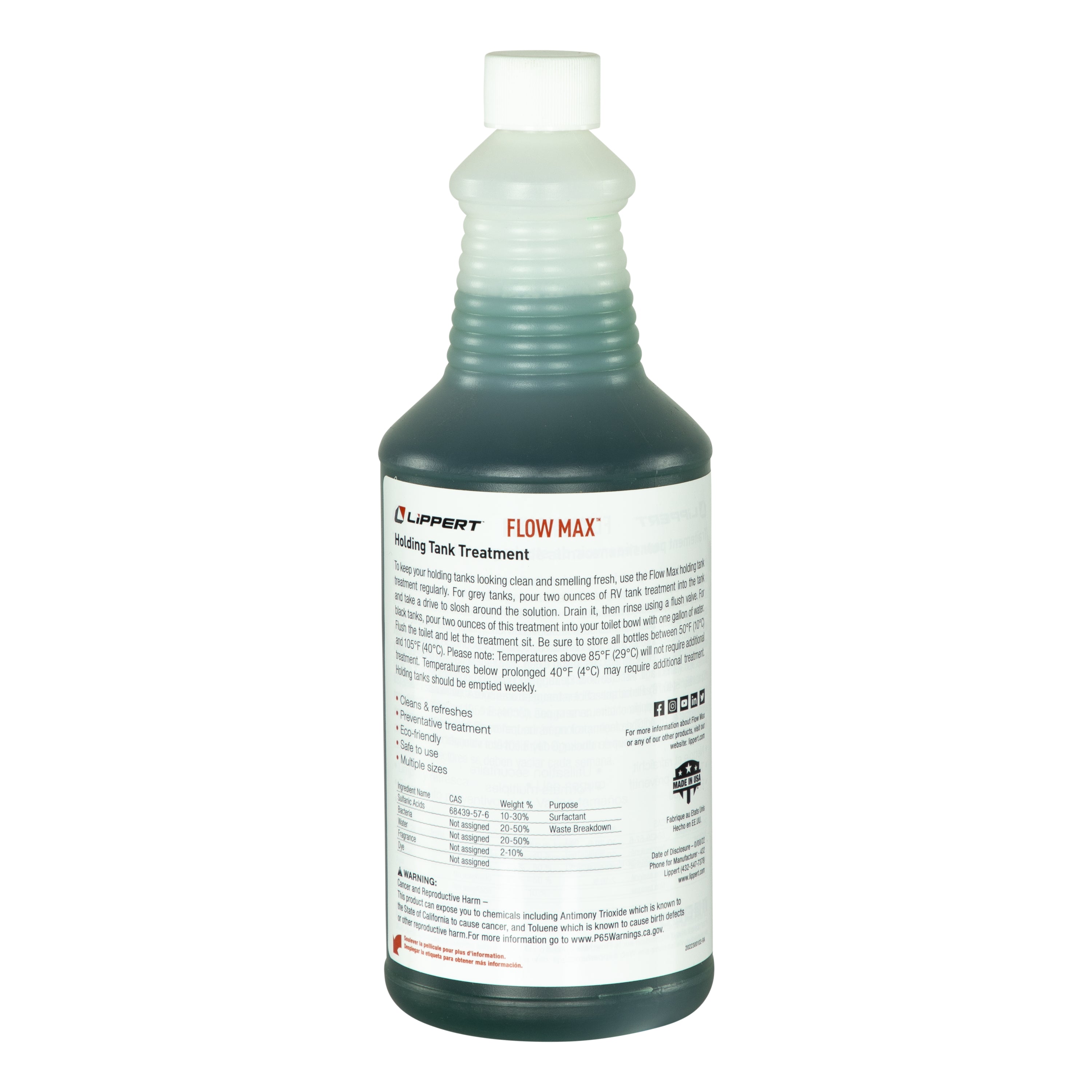 Lippert Flow Max Holding Tank Treatment - 32 Oz. Bottle - Image 2