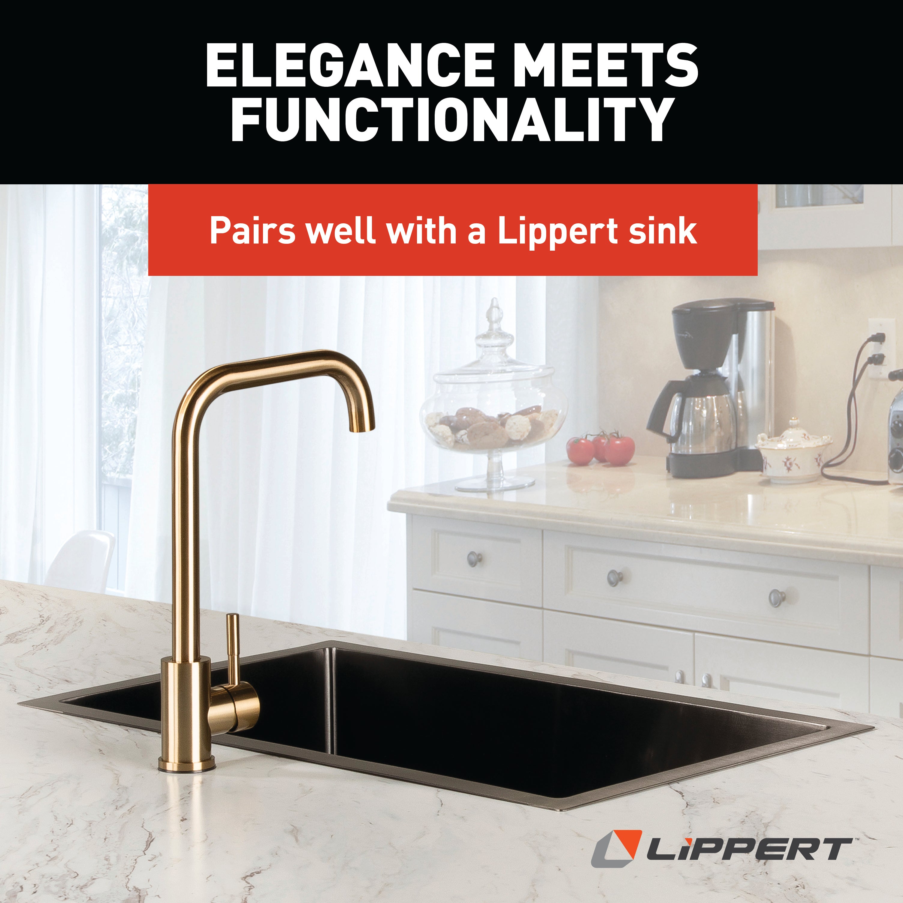 Lippert - Flow Max Square Gooseneck Faucet - Satin Bronze #2024000066 - Image 8