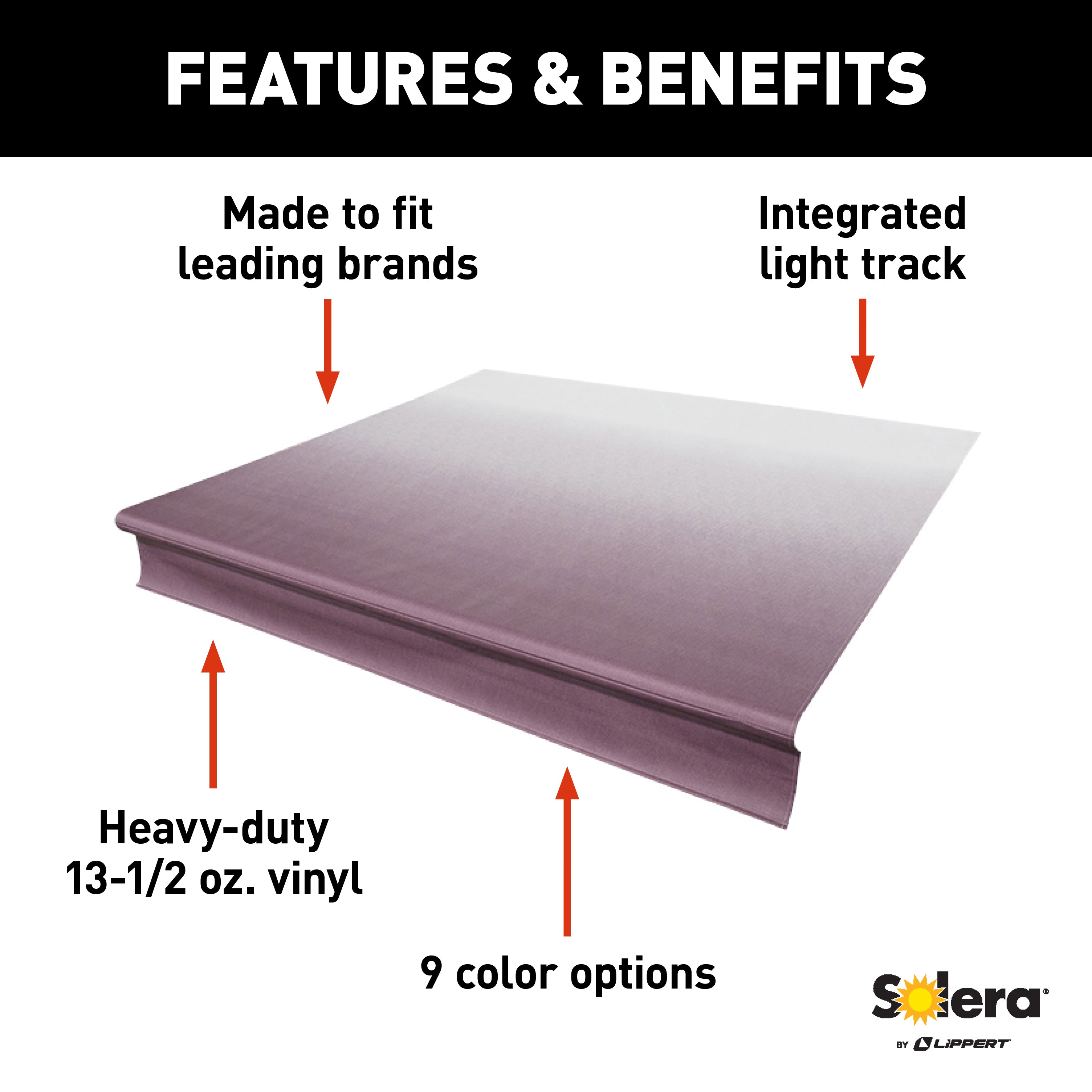 Solera Universal Vinyl Replacement Fabric For 18' Rv Awning - Burgundy Fade #V000334420 - Image 2