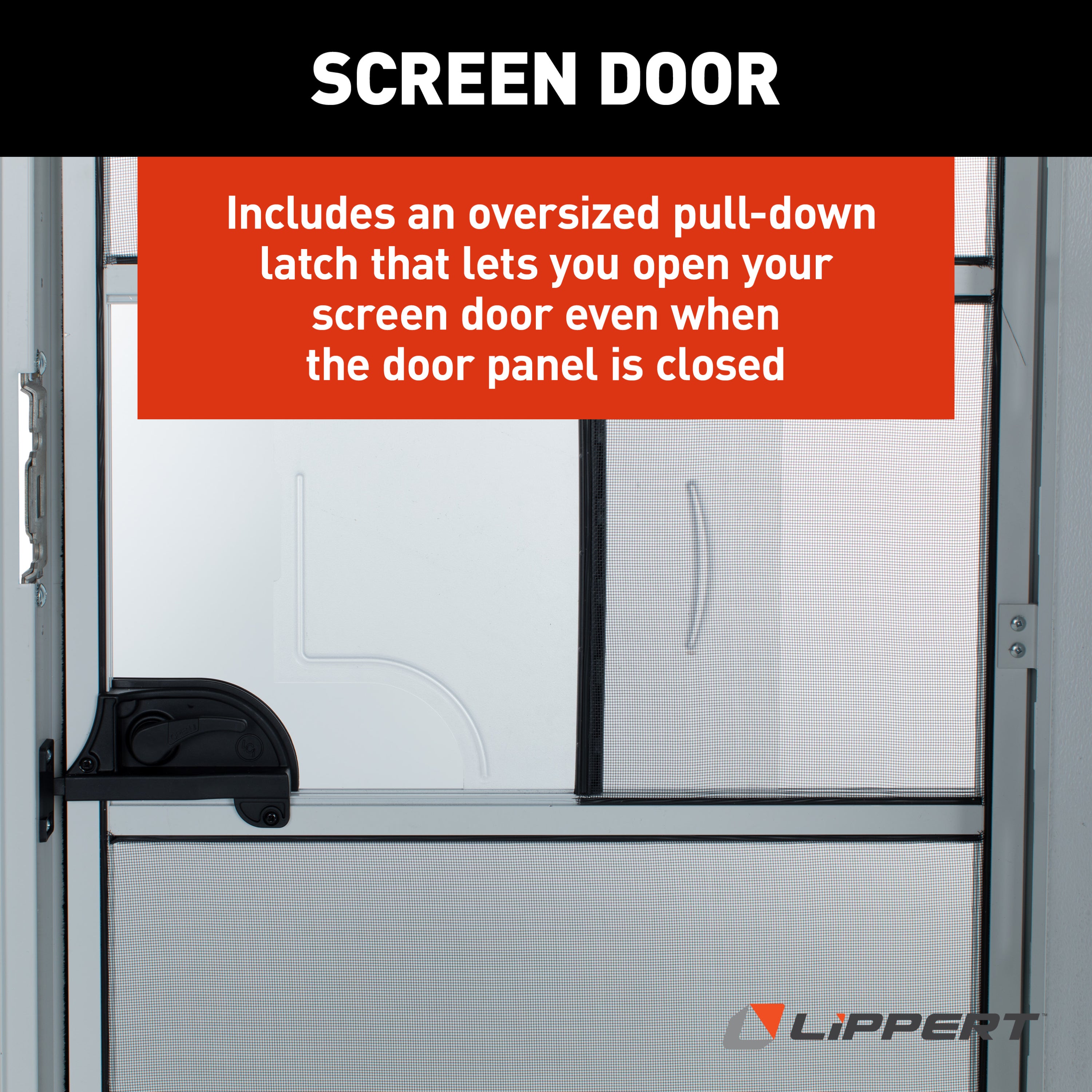 Lippert - Right Hinge Motorized Motor Home Radius Entry Door With Screen Door - 26" X 72" (Polar White) - Image 5