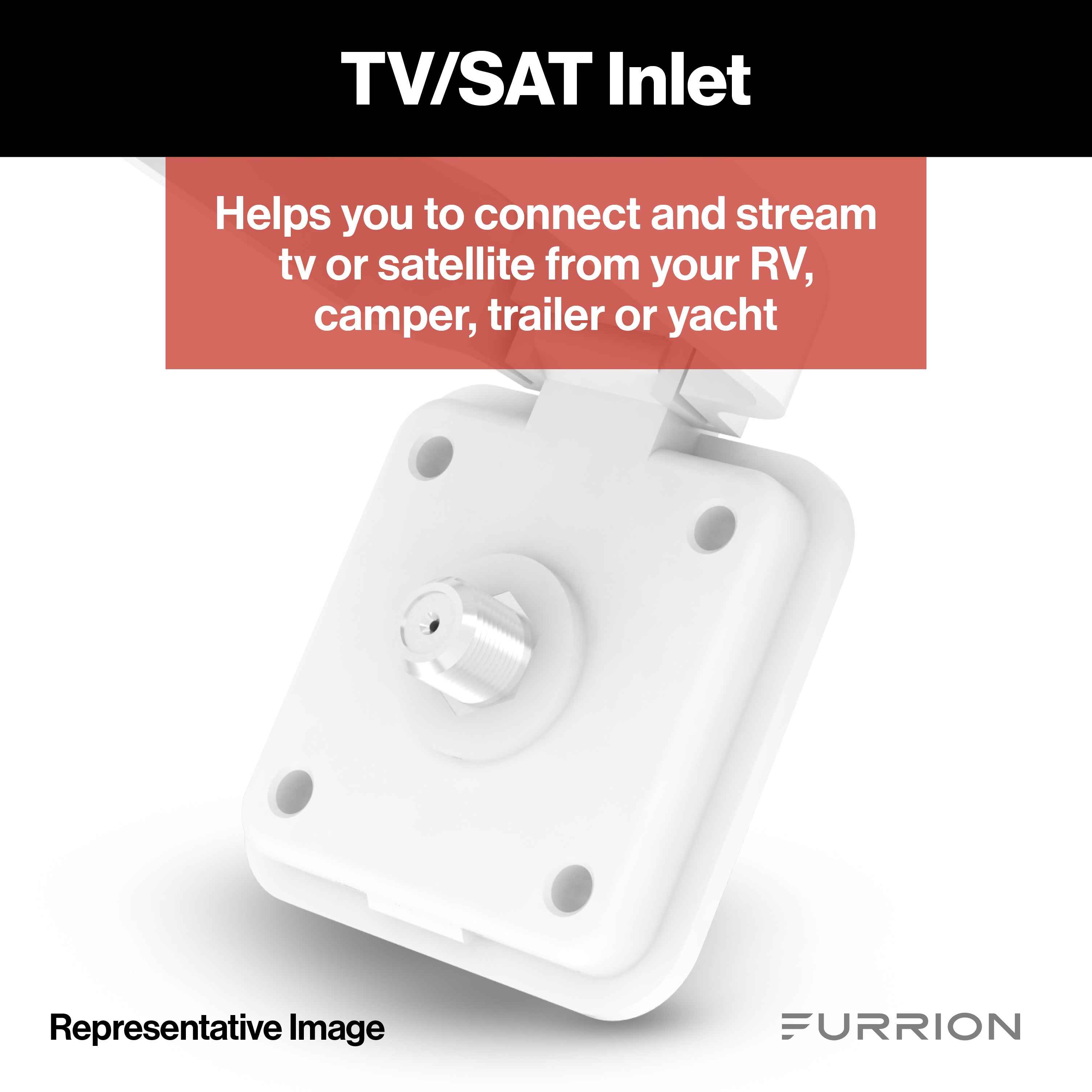 Furrion Mini Tv/Satellite Inlet - Square, White #Ftvinb-Ps-Oem - Image 4