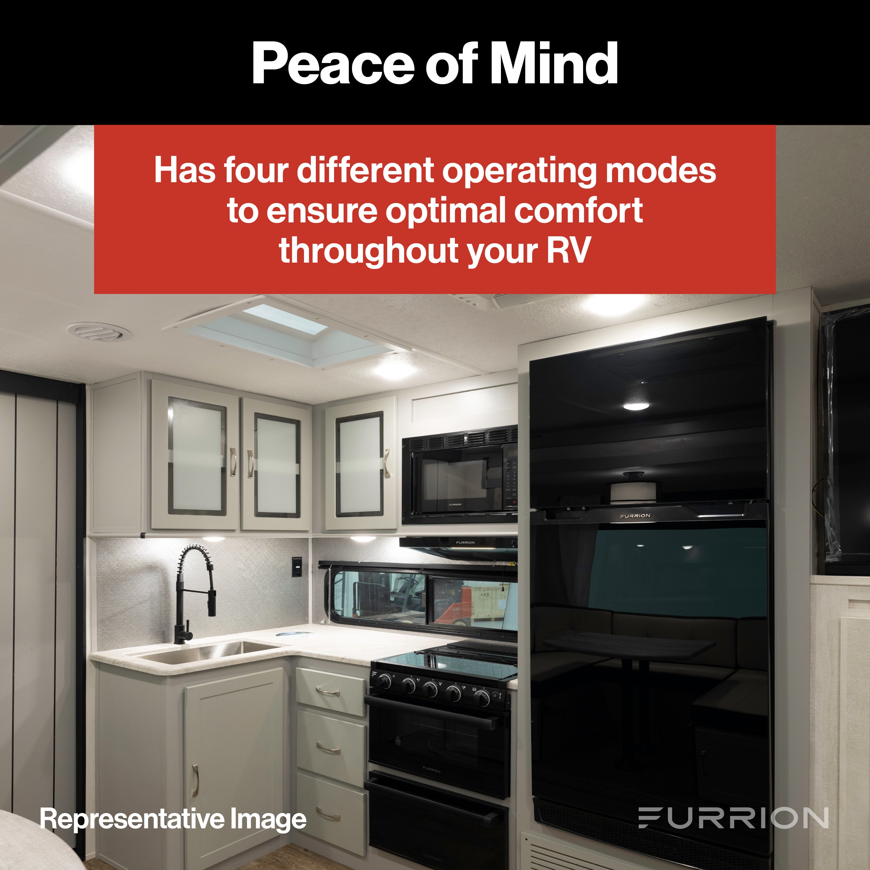 Furrion Chill Multi-Zone Wall Thermostat - Black, 3 Fan Speeds (R32) #FACW12ESZA2-BL-AM