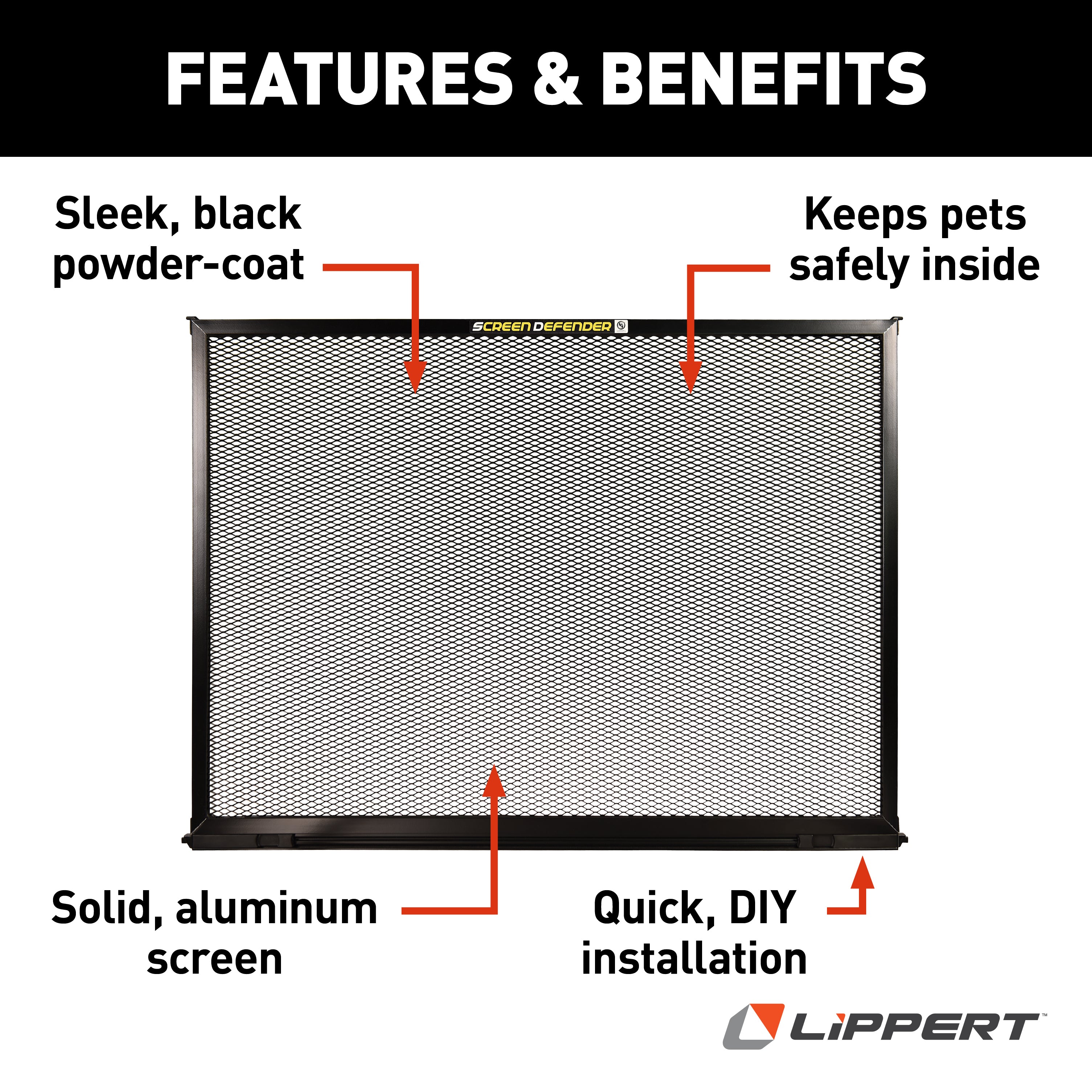 Lippert Screen Defender Rv Entry Door Screen Protector - 30" Kit - Image 4