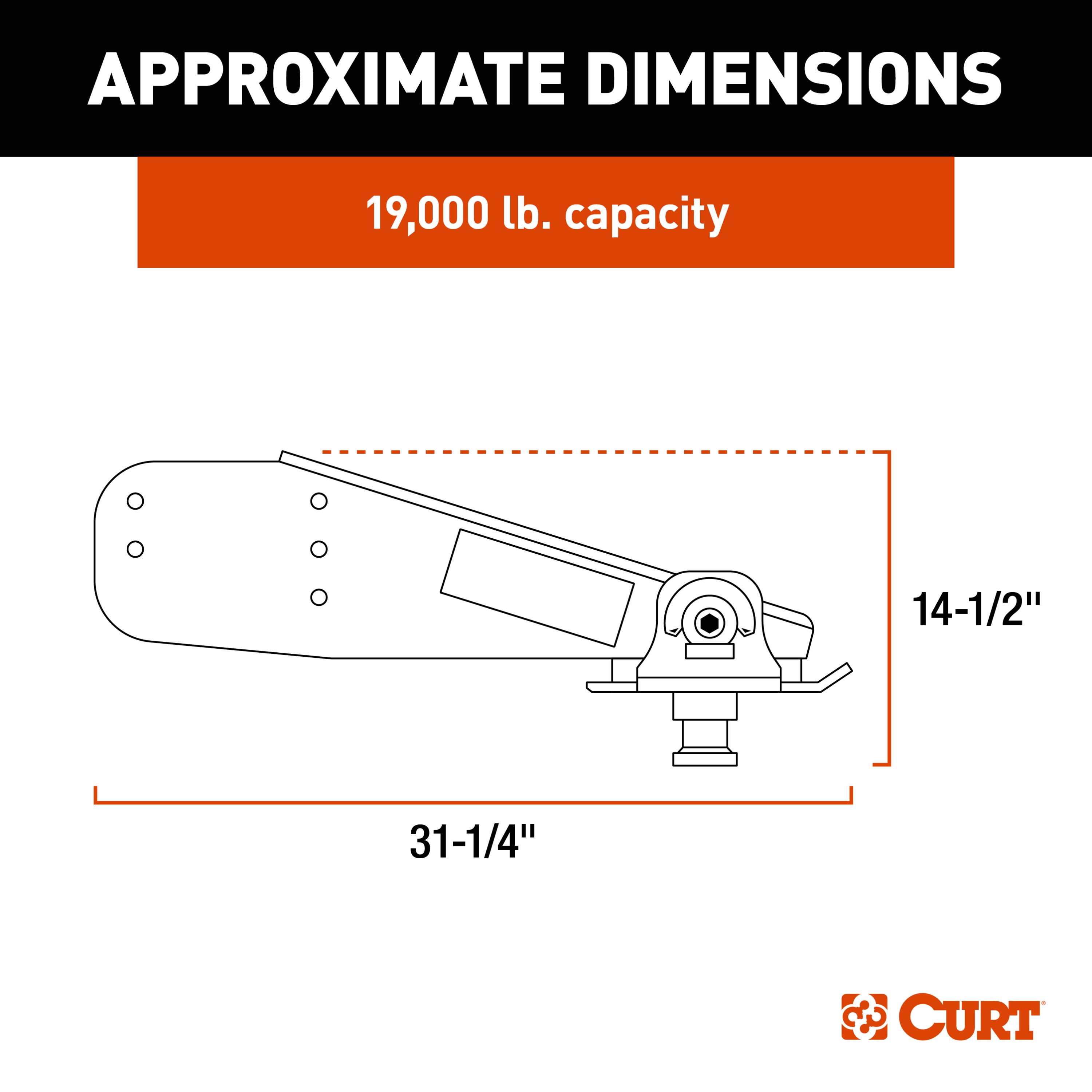 Curt M19 Rota-Flex Pin Box - 19,000 Lbs - Image 2