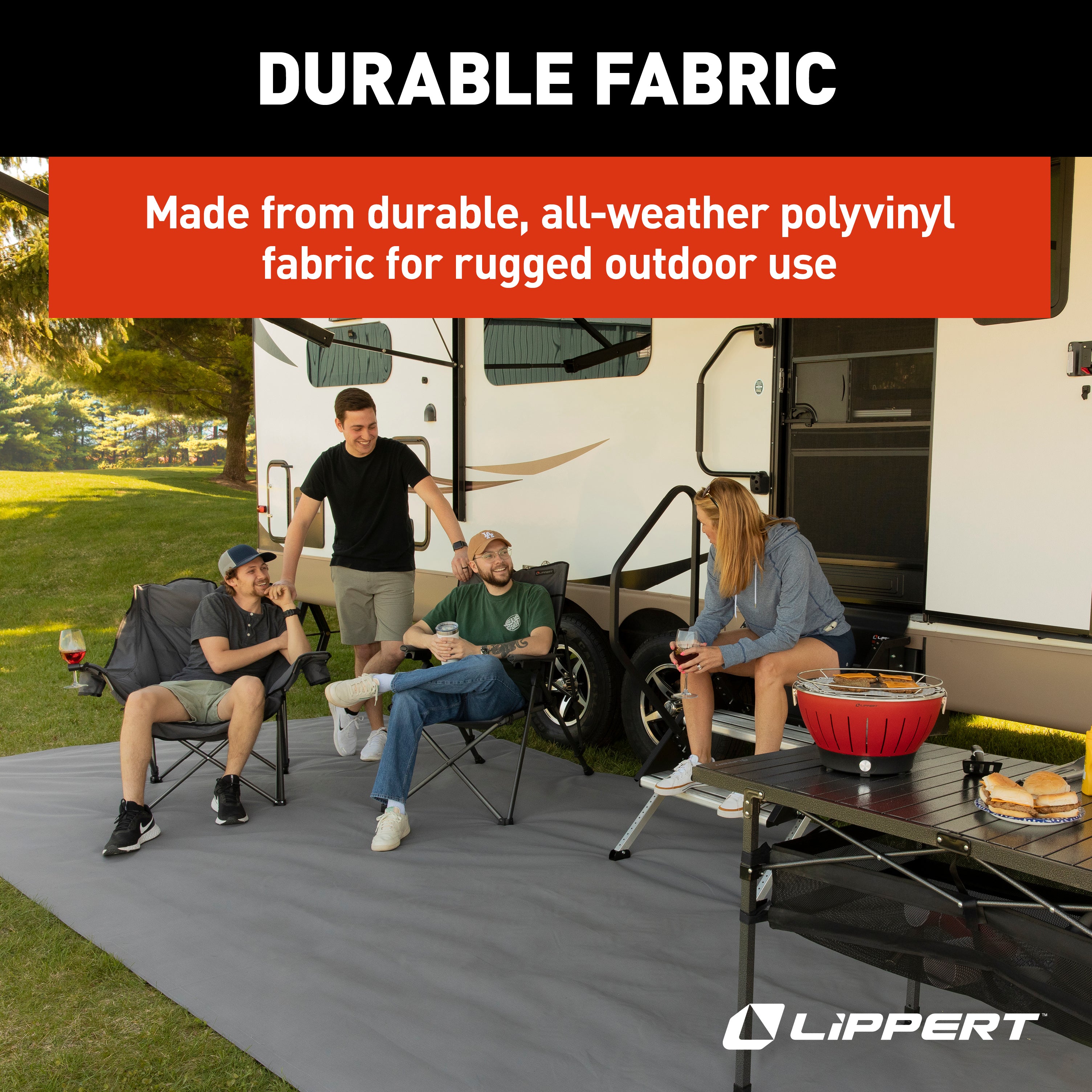 Lippert Outdoor Patio Rug - Gray, 8' X 20' - Image 4