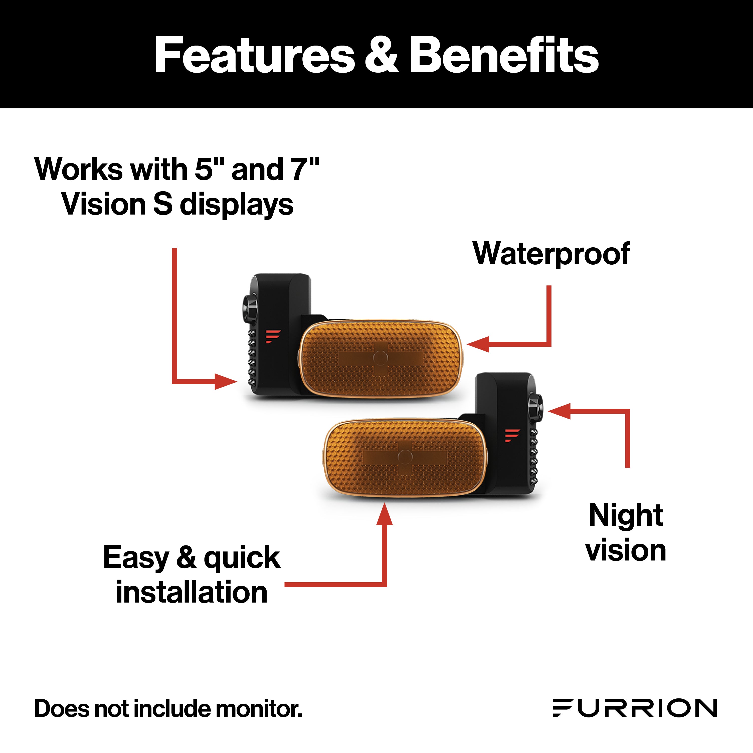 Furrion Vision S Side Rv Cameras With Amber Marker Lights - 1 Pair #Fce48Tash - Image 2