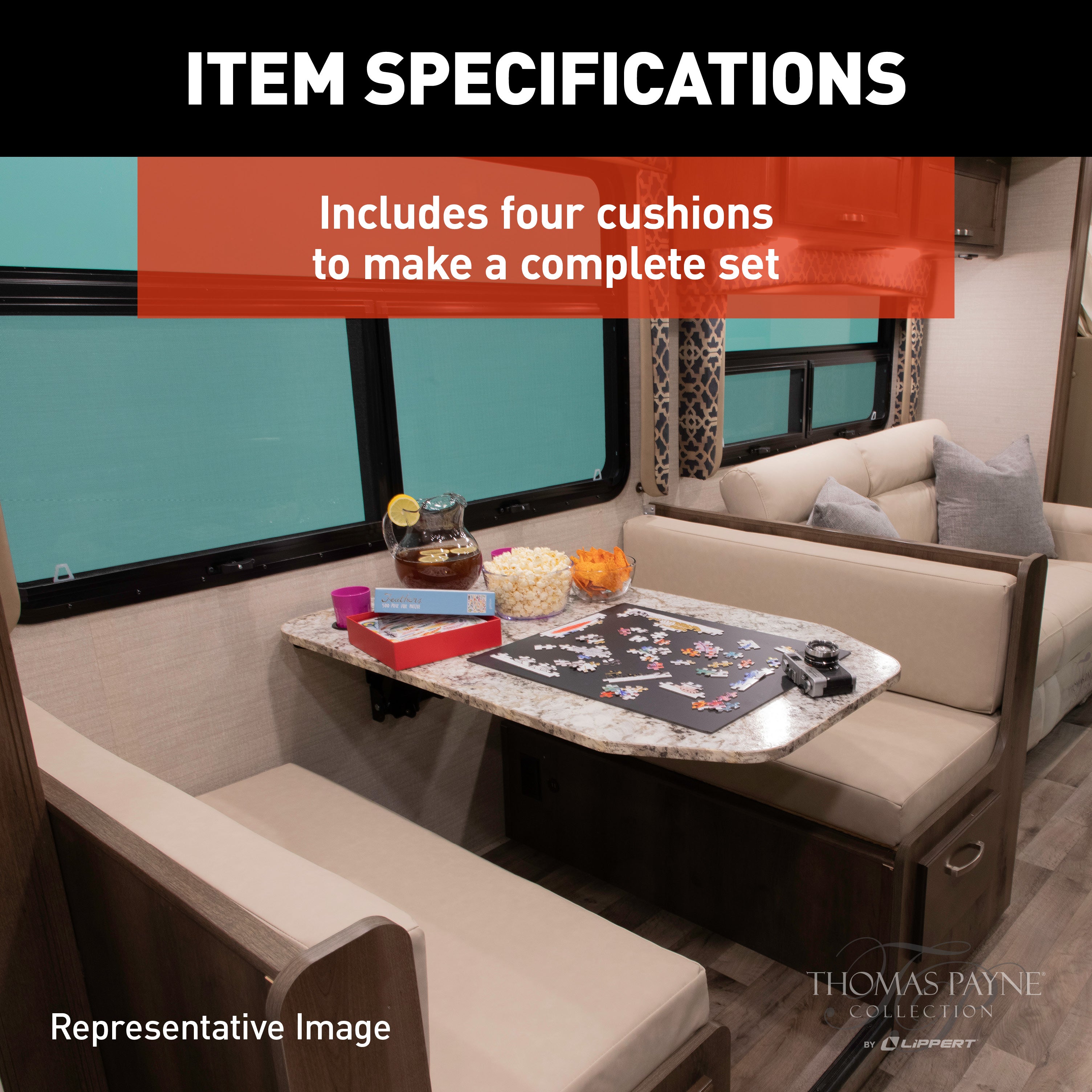 Thomas Payne Rv Dinette Cushions - 44" Grummond #2021100502 - Image 8