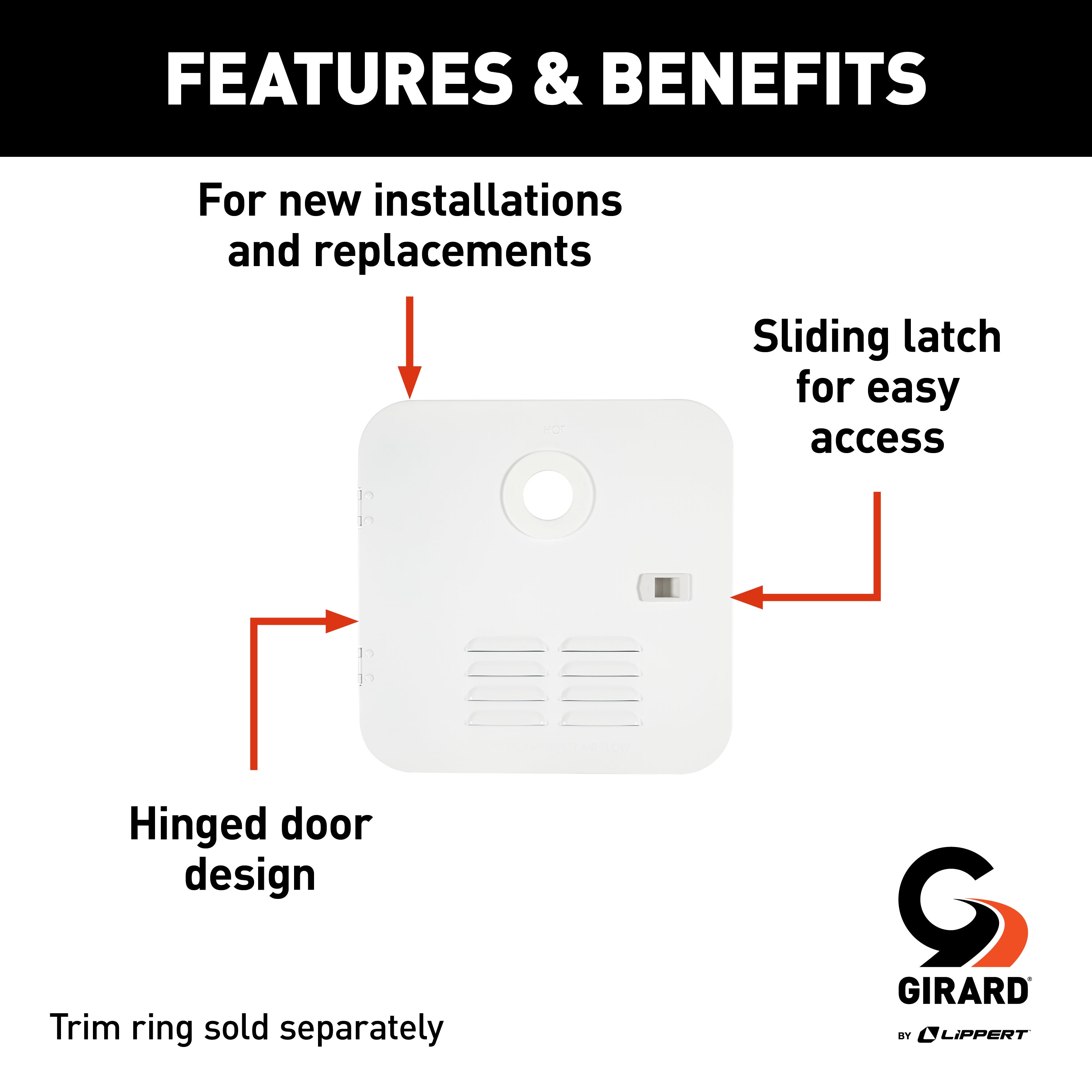 Girard Rv Water Heater Door Installation Kit - 6-Gallon (Atwood/Dometic), Polar White #2Gwhda6 - Image 3