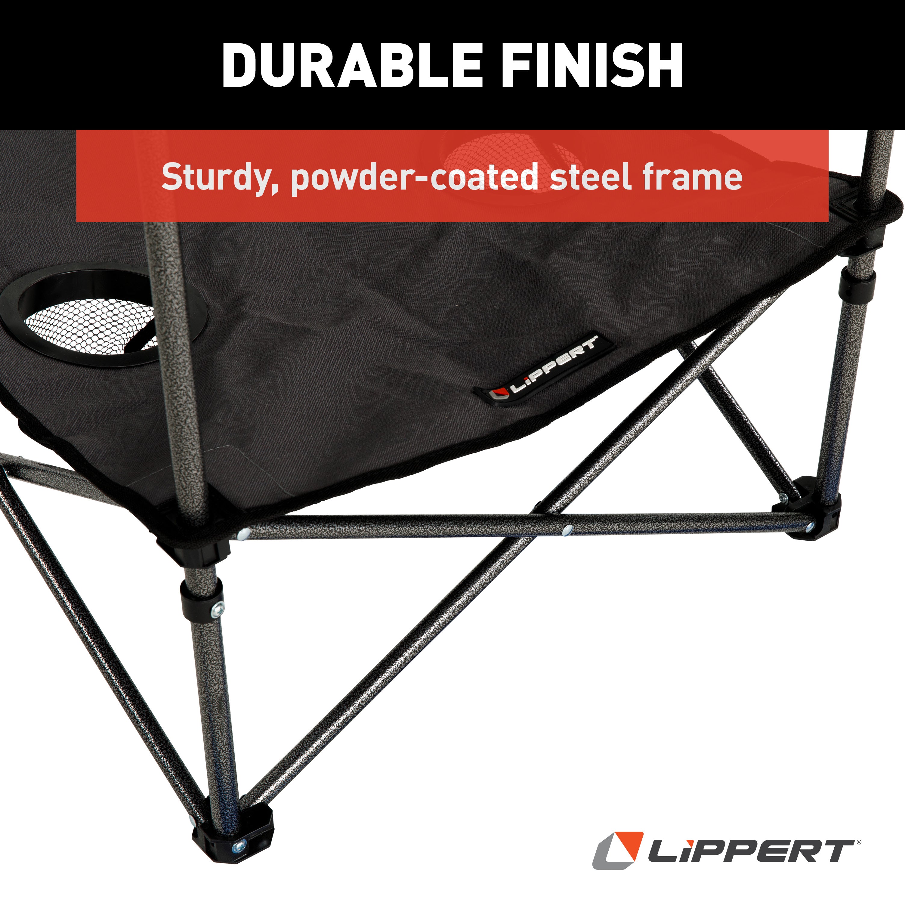 Lippert Two-Tier Folding Camping Table - Dark Grey #2023053720 - Image 4