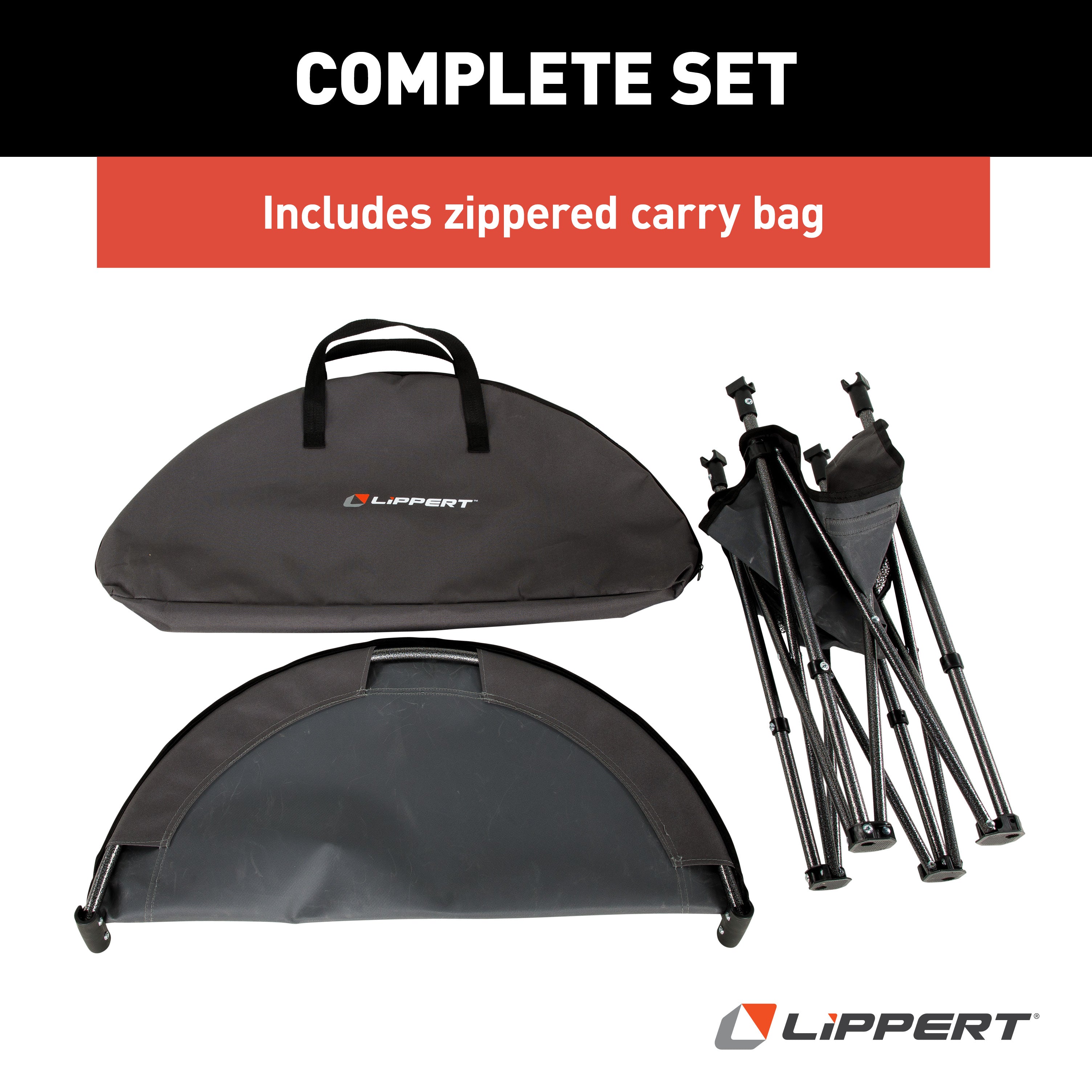 Lippert Two-Tier Folding Camping Table - Dark Grey #2023053720 - Image 7