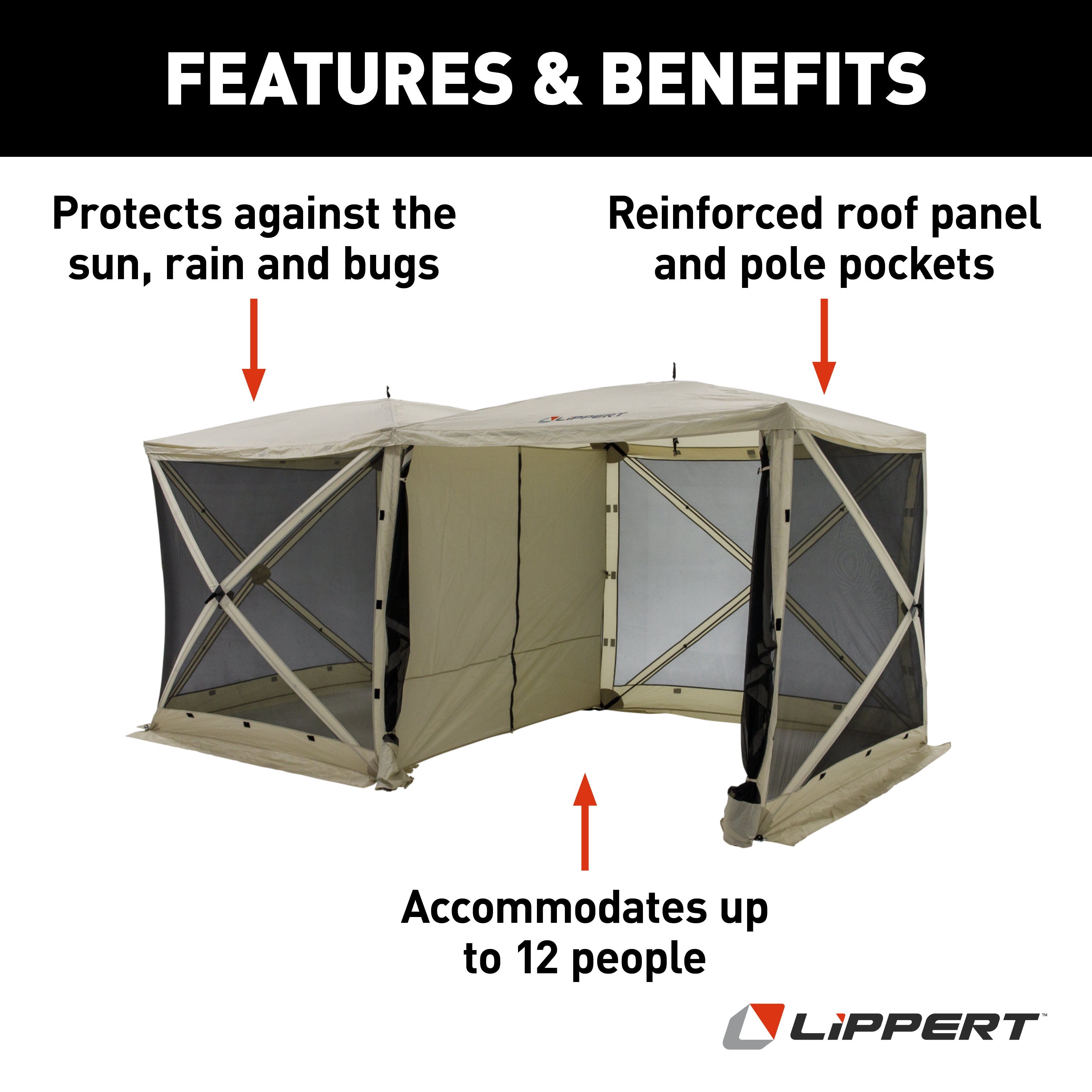 Lippert Picnic Popup Double Gazebo - 16' X 8' - Image 3