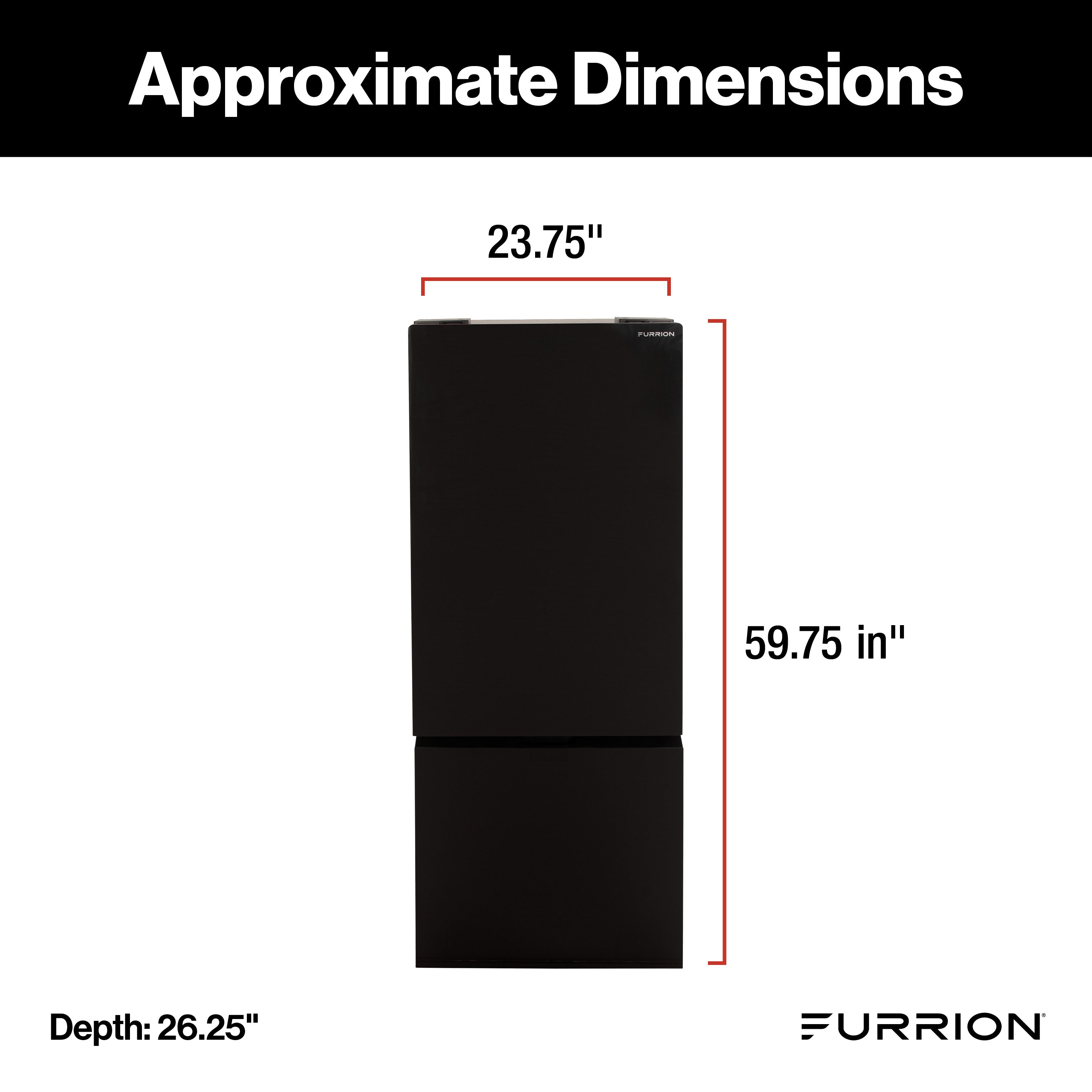 Furrion Rv Refrigerator - 12V, 10.7 Cu. Ft., Dual Swing Doors, Bottom Door Freezer, Black Glass Finish #Fcr11Dcgba-Bg-Ds - Image 2