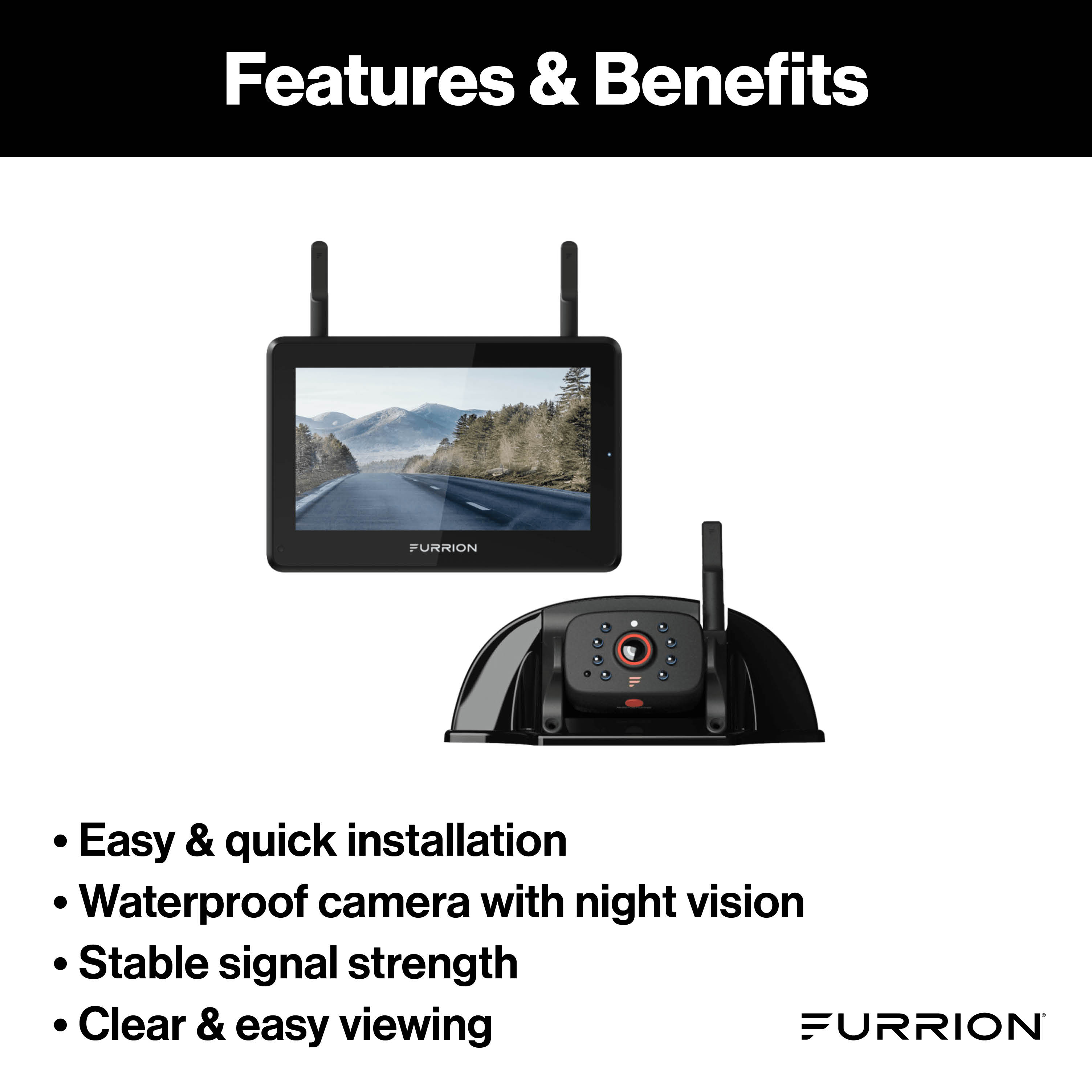 Furrion Vision S+ Rv Observation System - 7" Monitor, Sharkfin Camera #Fos7Htasf - Image 4