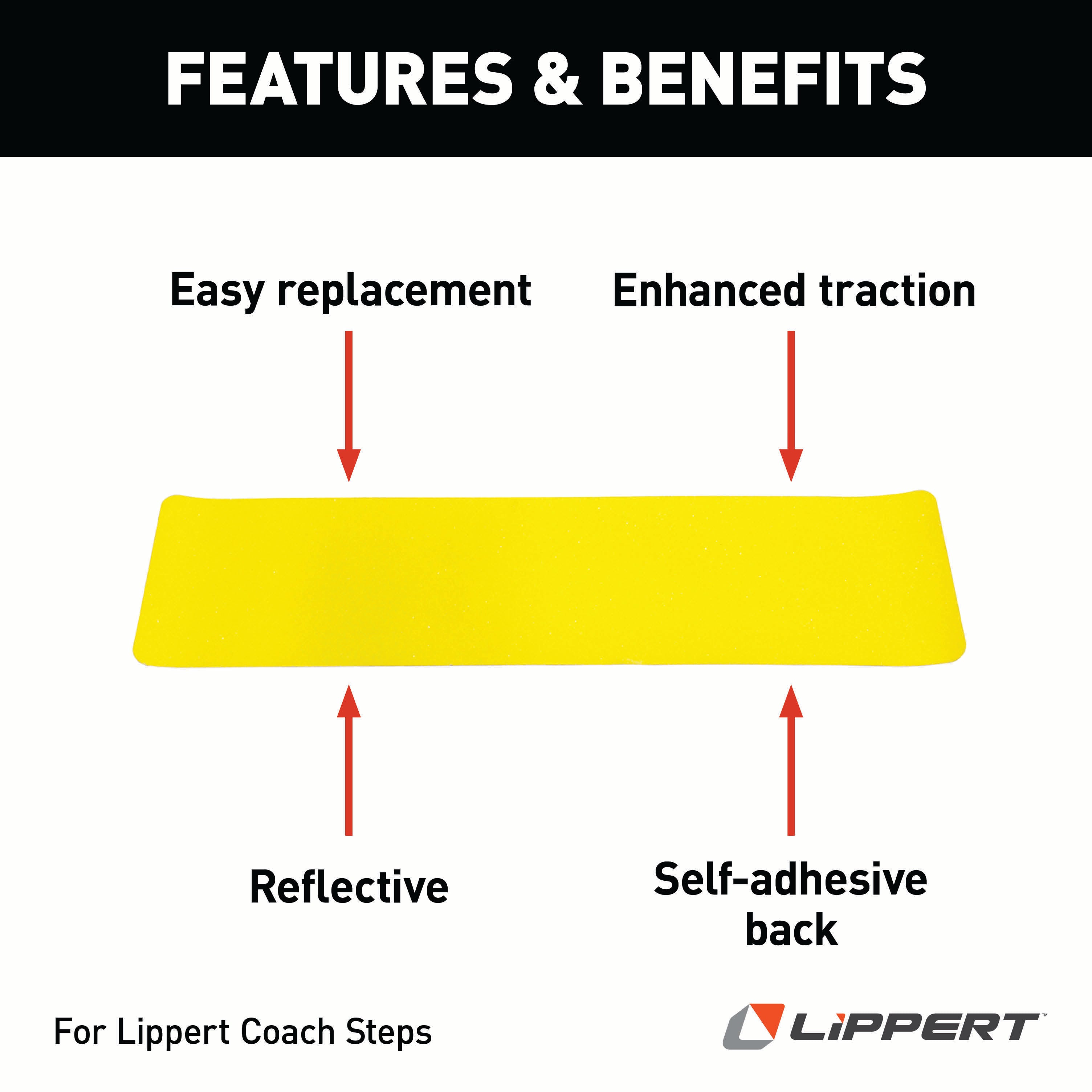 Lippert - Kwikee Non-Skid Tread; 8" X 33" (Yellow) - Image 3