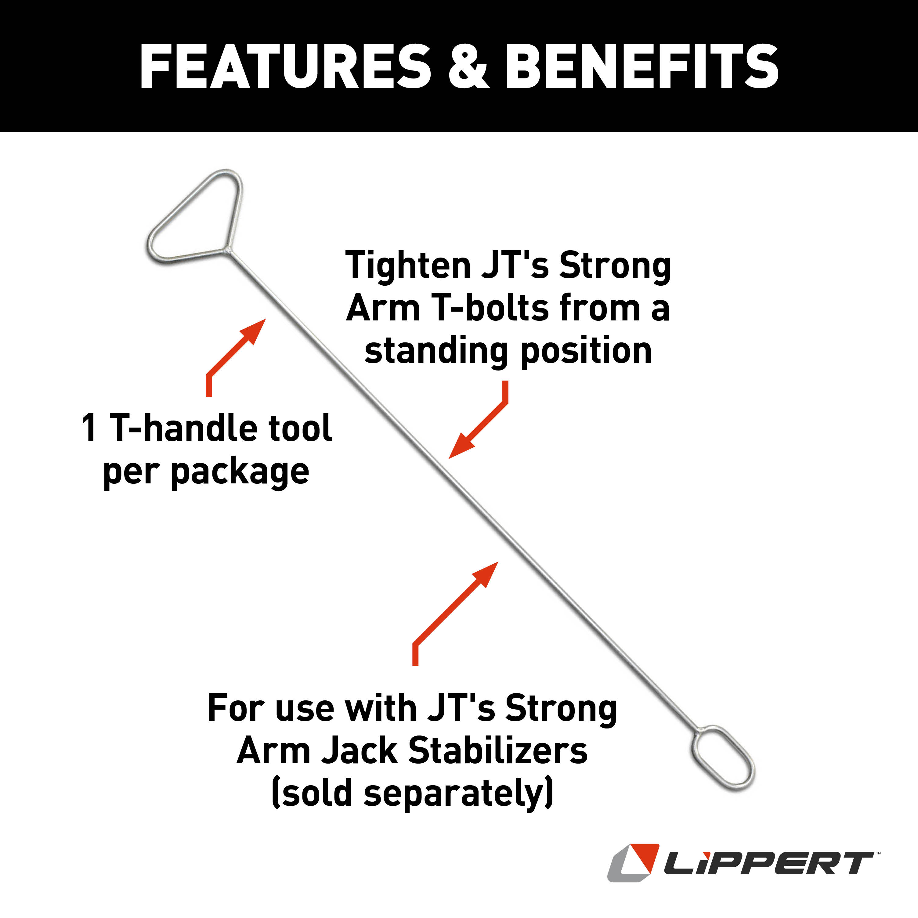 Lippert - Jt'S Strong Arm Rv Jack Stabilizer T-Handle Tightening Tool #314602 - Image 3