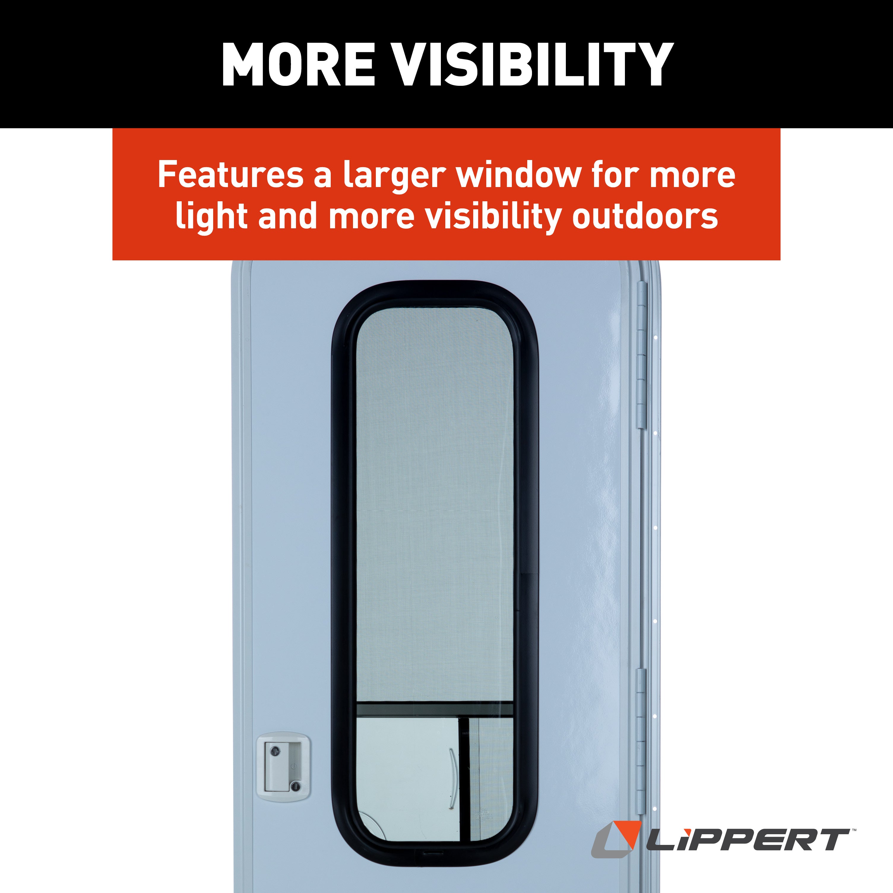Lippert - Right Hinge Upgraded Rv Radius Entry Door With Screen Door - 28" X 72" (Polar White) - Image 6