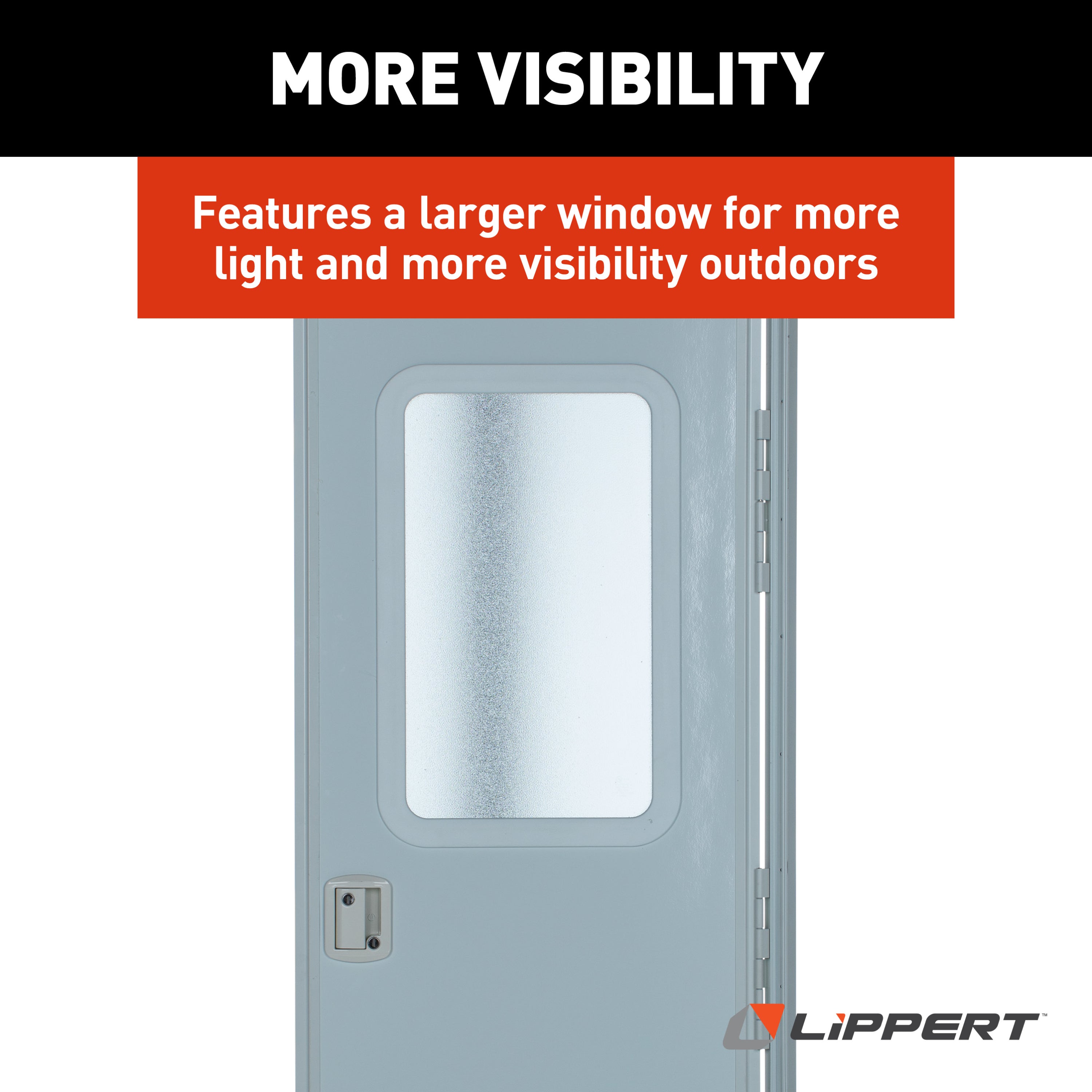 Lippert - Right Hinge Rv Square Entry Door With Screen Door - 24" X 68" (Polar White) - Image 6