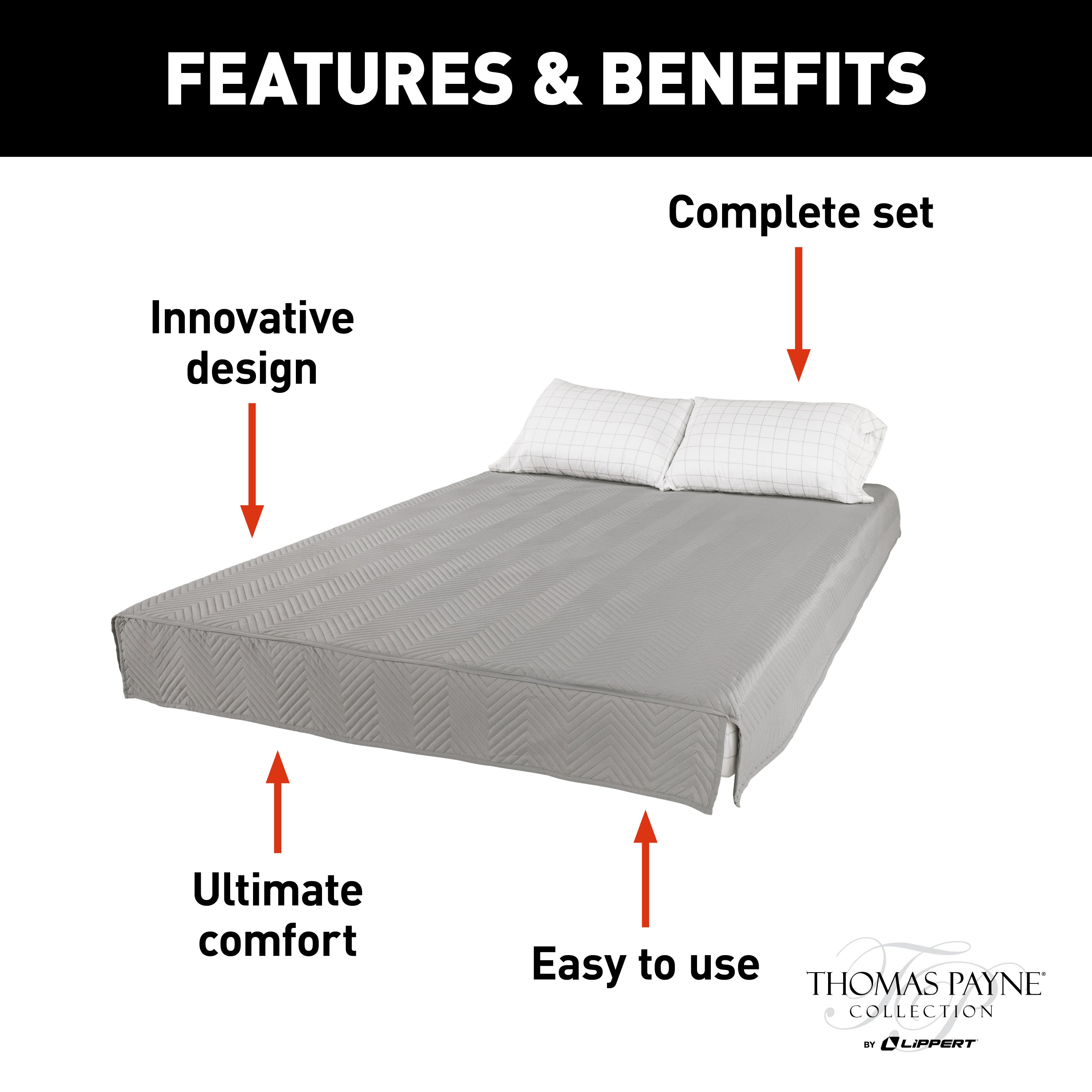 Thomas Payne Easy Zzzs Rv Bedding Set - King, Grey #2022107822 - Image 3