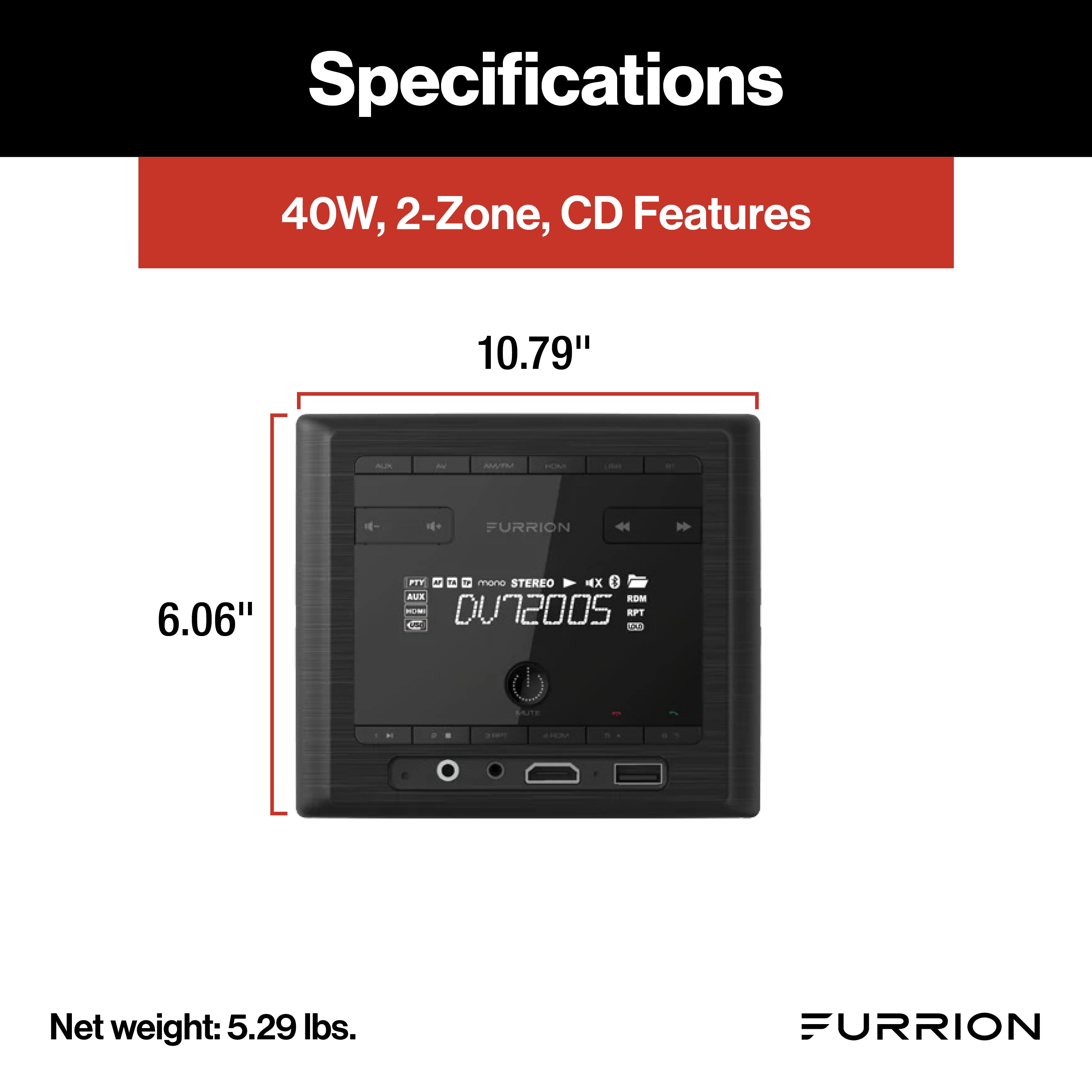 Furrion Rv & Marine Entertainment System - 40W, 2-Zone #Dv7200S - Image 2